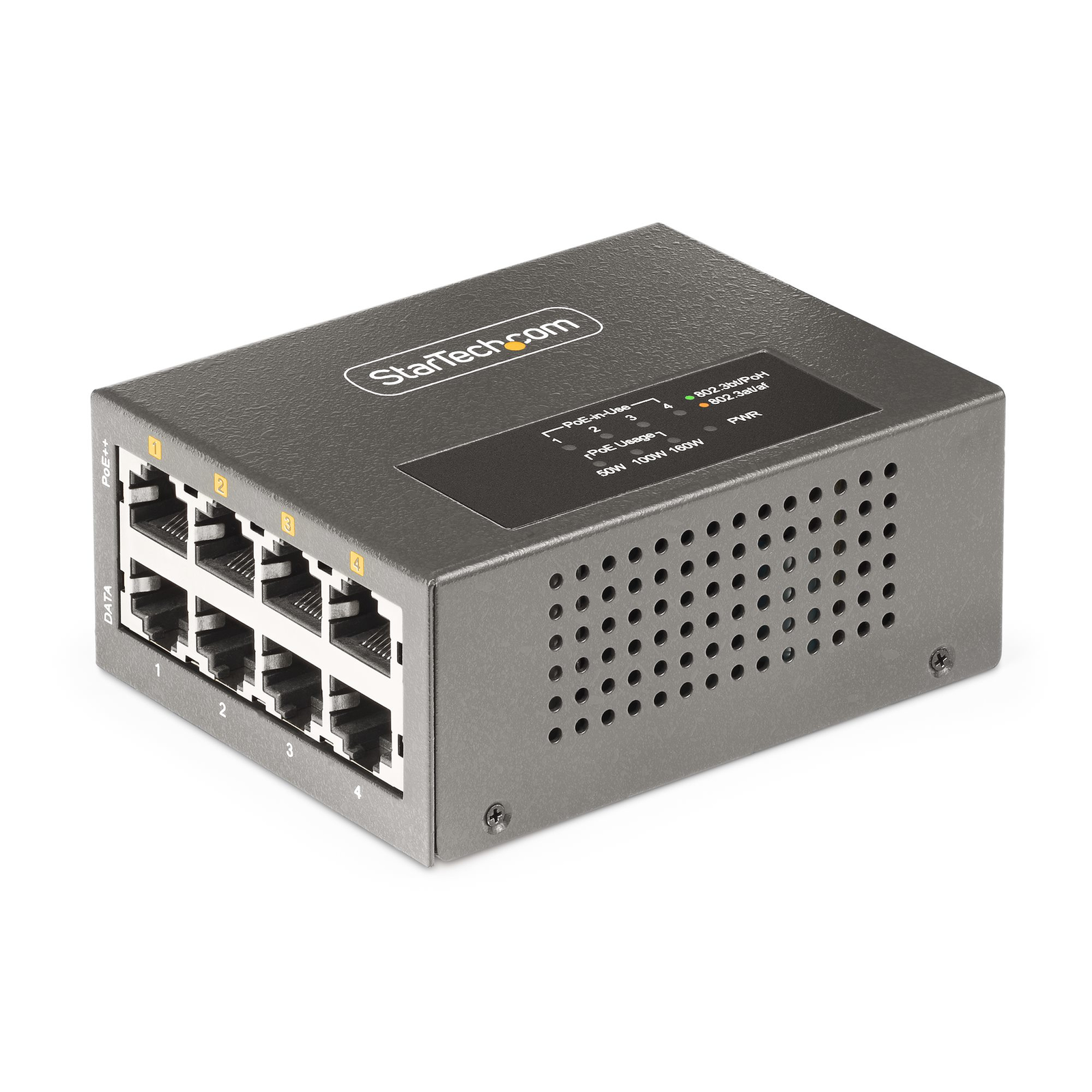 StarTech.com 4-Port Multi-Gigabit PoE++ Injector 5-2.5-1G Ethernet NBASE-T PoE-PoE+-PoE++