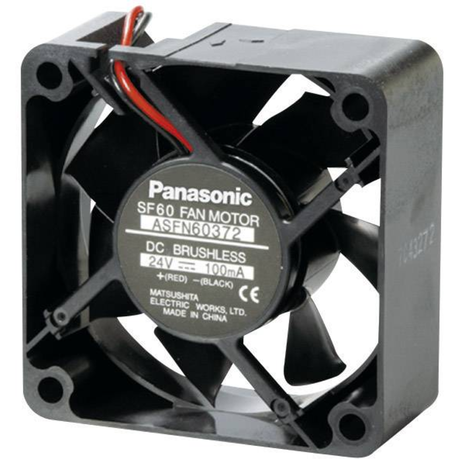 Panasonic DC Fan ASFN6 ASFN64371 (W X H X D) 60 X 60 X 25mm Operating Voltage 12 VDC (ASFN64371)