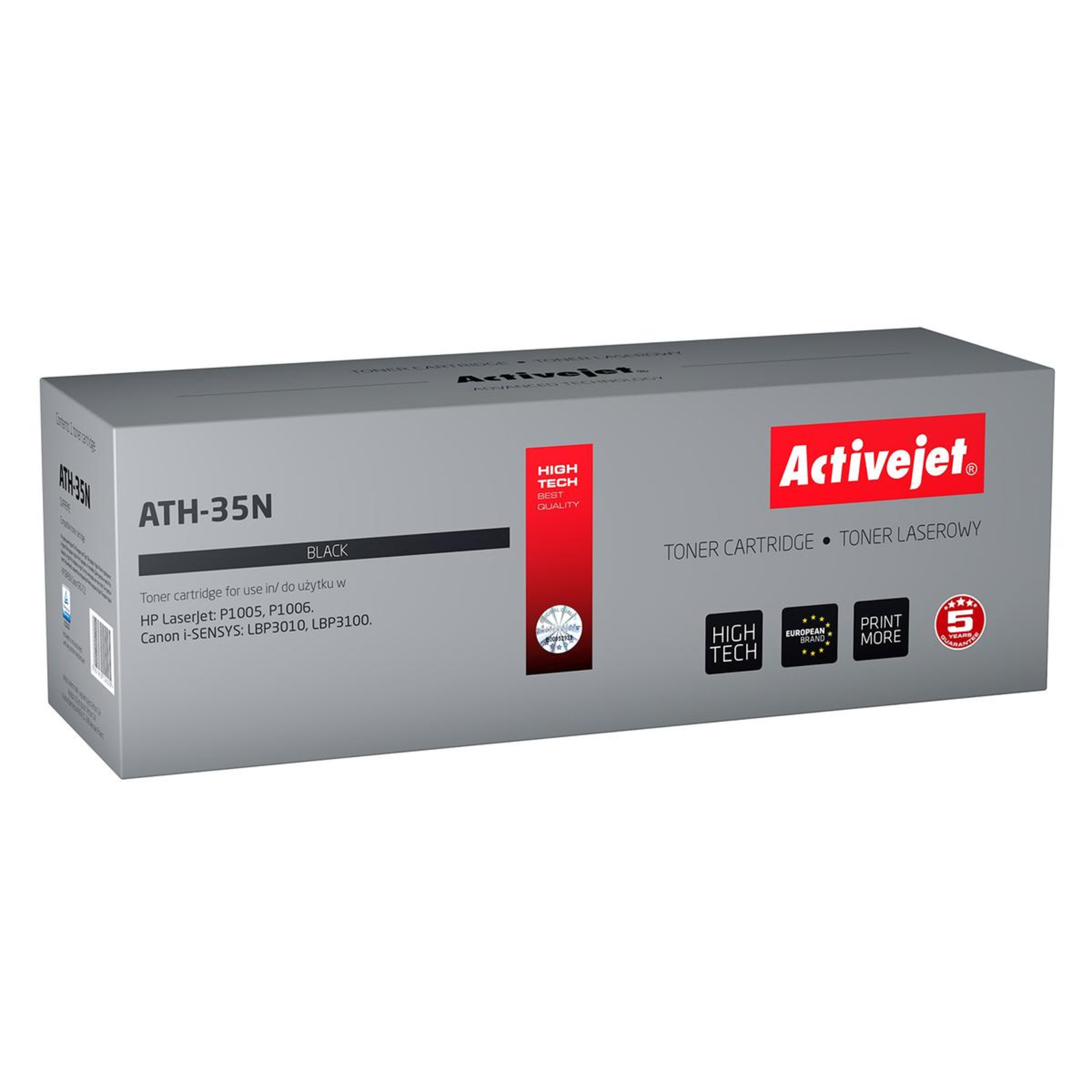 Activejet ATH-35N Toner Replacement HP 35A CB435A Canon CRG-712 Supreme 1800 Pages Black