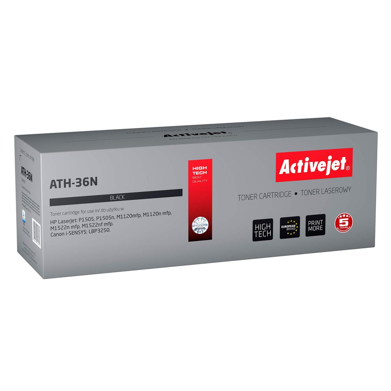Activejet ATH-36N Toner Replacement HP 36A CB436A Canon CRG-713 Supreme 2000 Pages Black