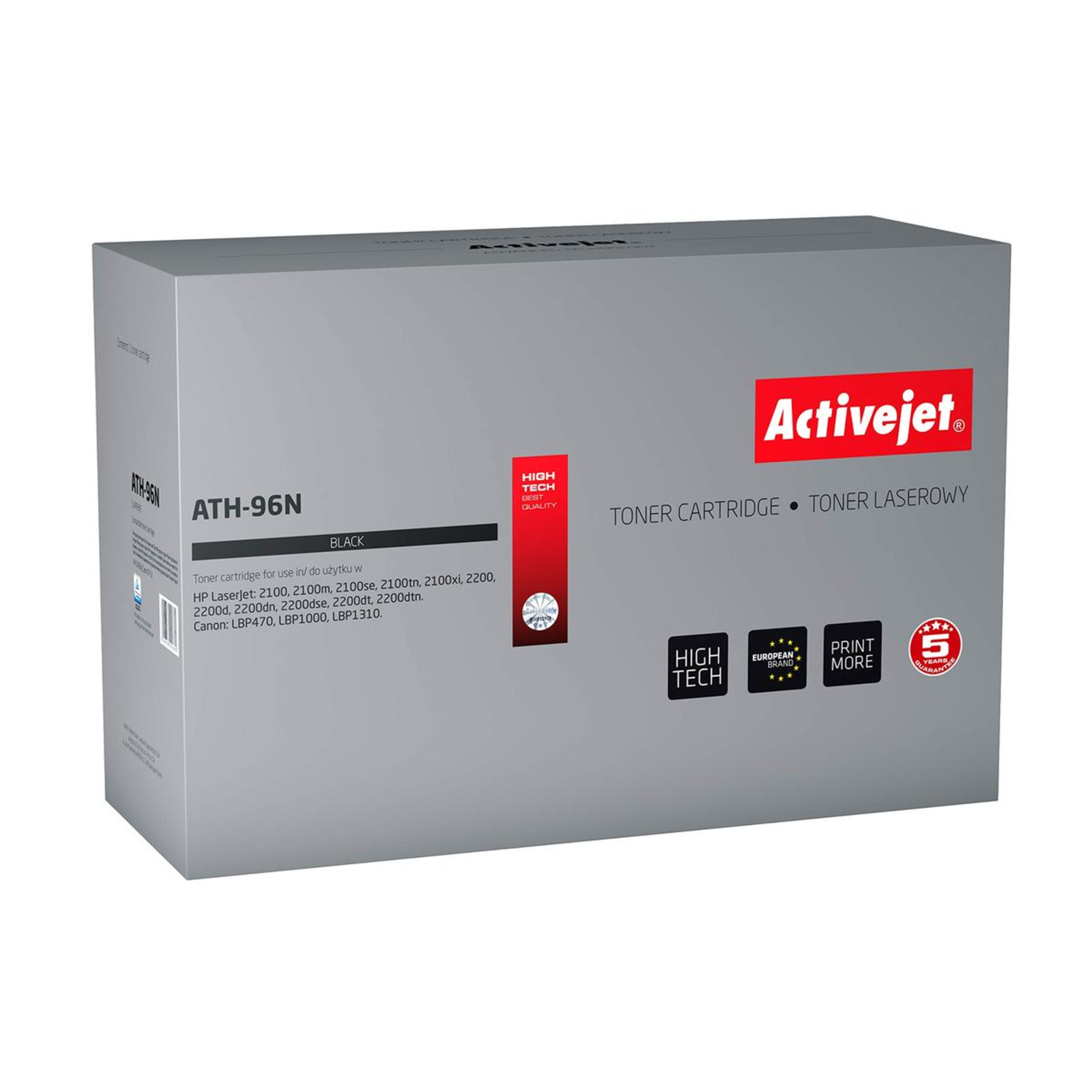 Activejet ATH-96N Toner Replacement HP 96A C4096A Canon EP-32 Supreme 5700 Pages Black