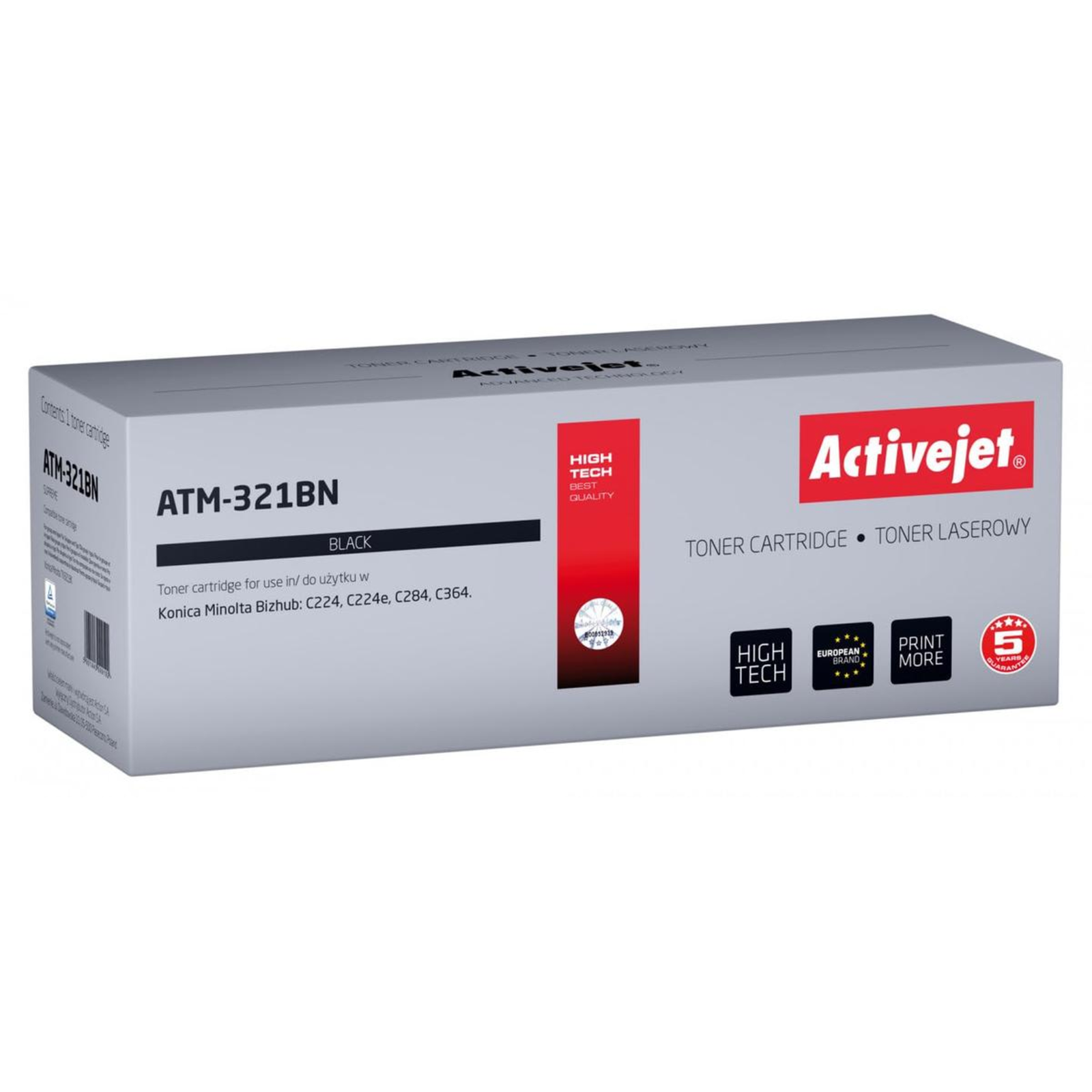Activejet ATM-321BN Toner Replacement Konica Minolta TN321K Supreme 27000 Pages Black
