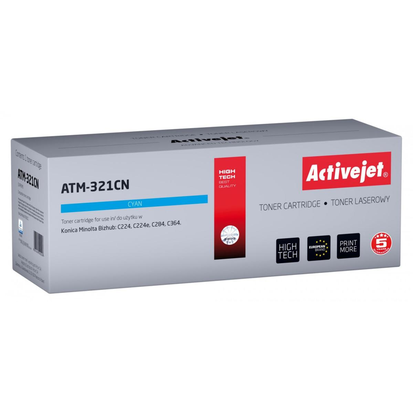 Activejet ATM-321CN Toner Replacement Konica Minolta TN321C Supreme 25000 Pages Blue