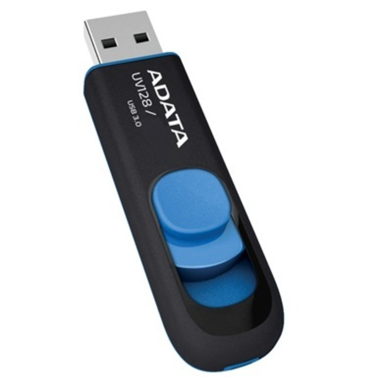 ADATA DashDrive UV128 USB Flash Drive 64GB USB3.0 Black Blue (AUV128-64G-RBE)
