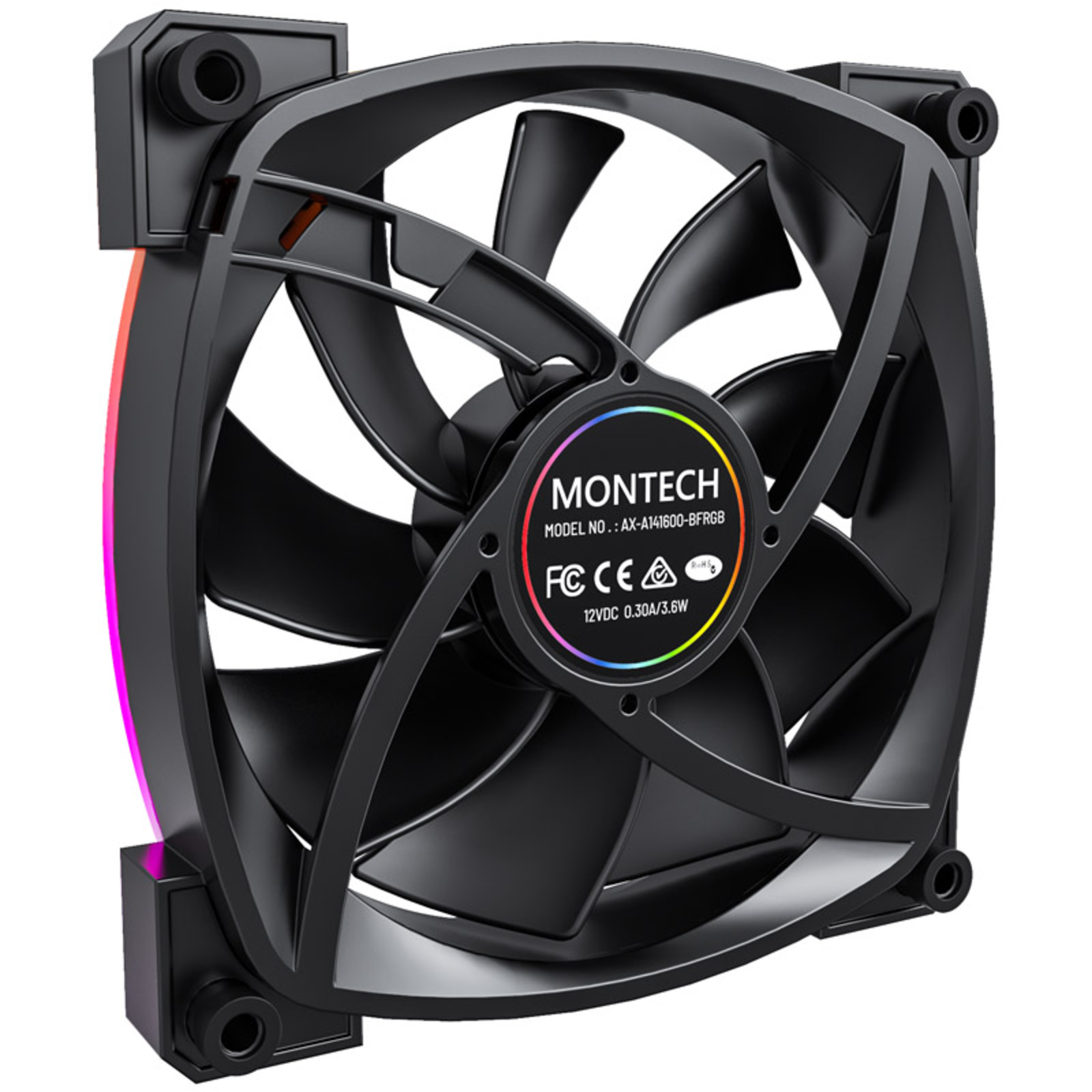 Montech AX140 PWM ARGB Fan 140mm Black