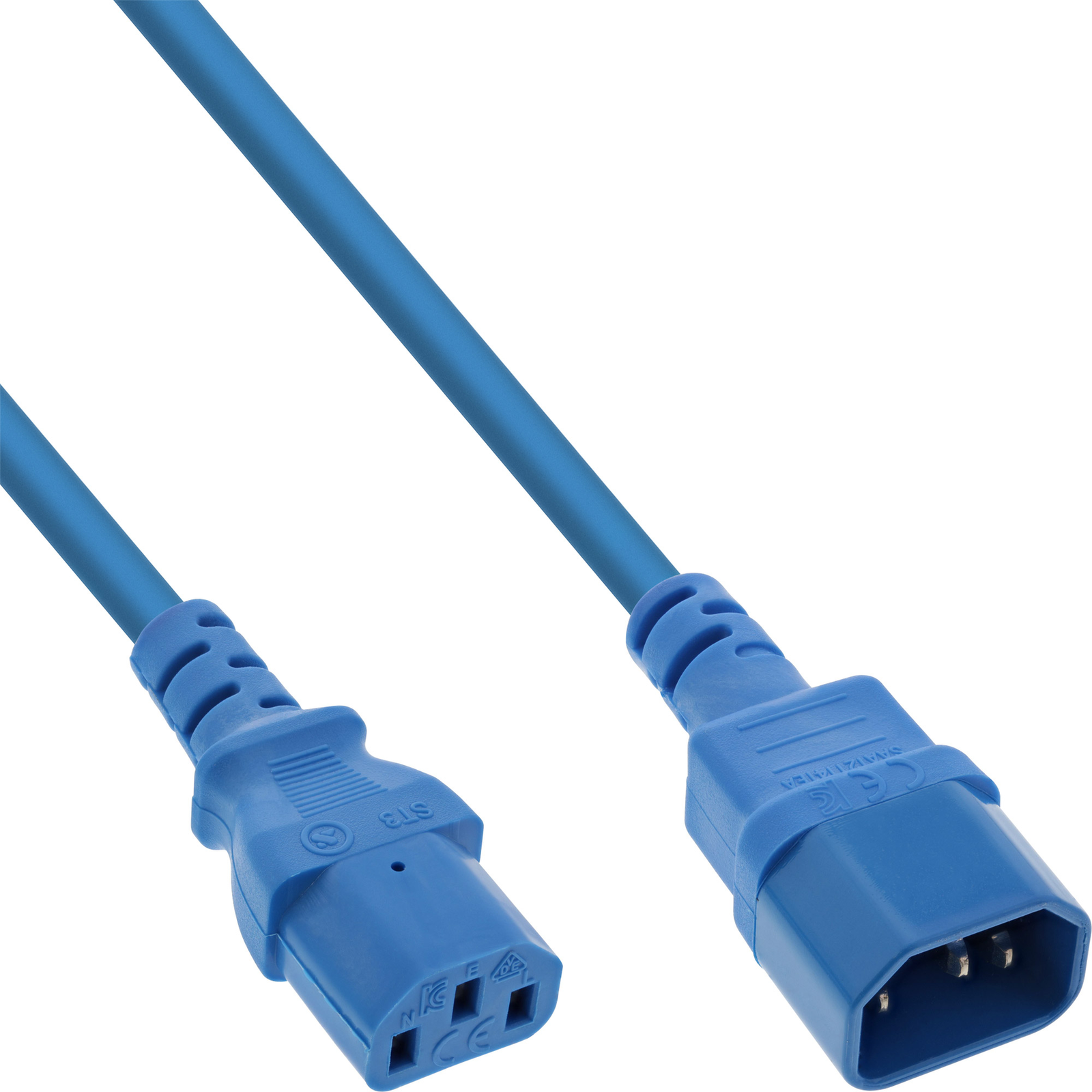 InLine 75-pack Cold Appliance Extender C13 to C14 Blue 0.5m