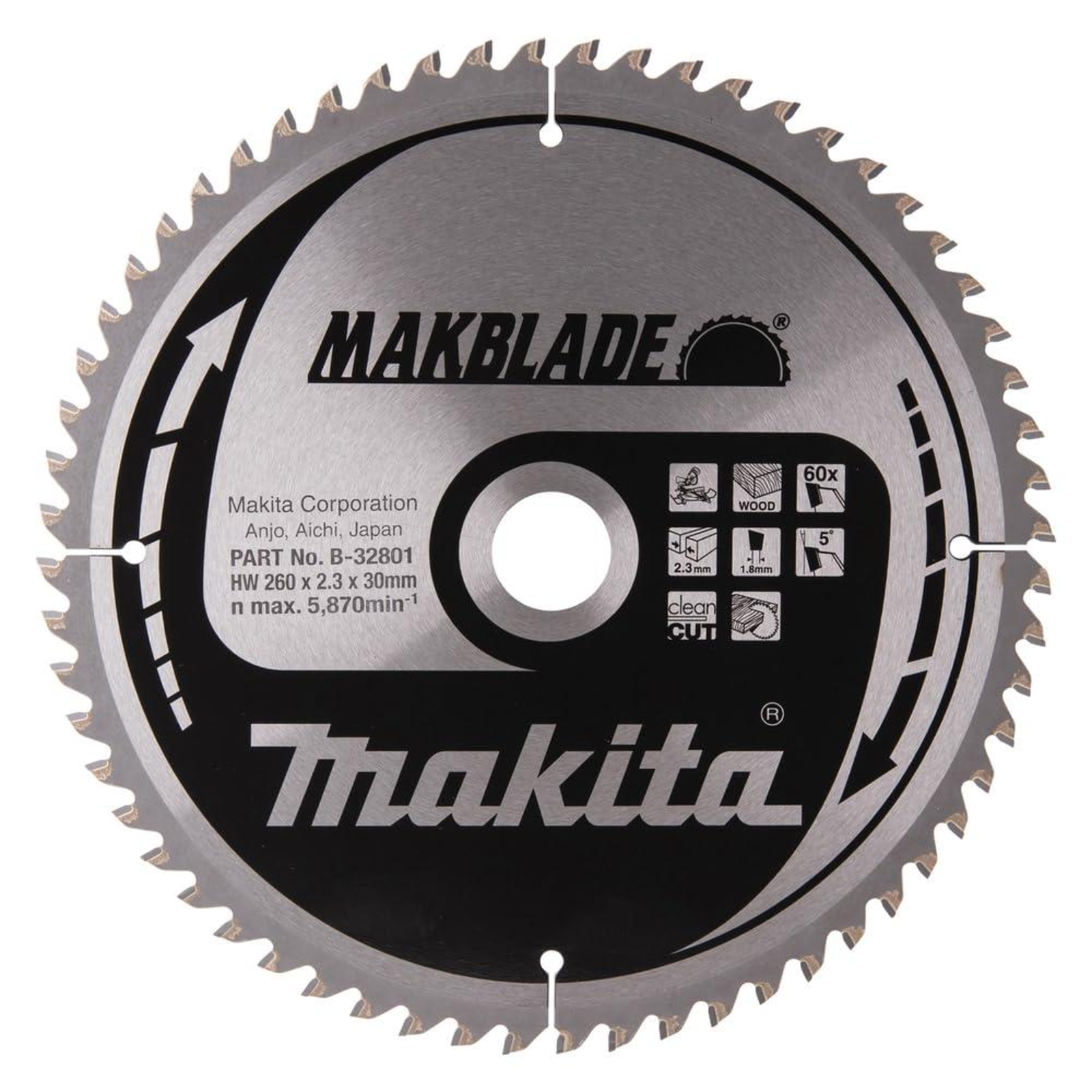 Makita MAKBLADE Circular Saw Blade for Wood 260 Mm