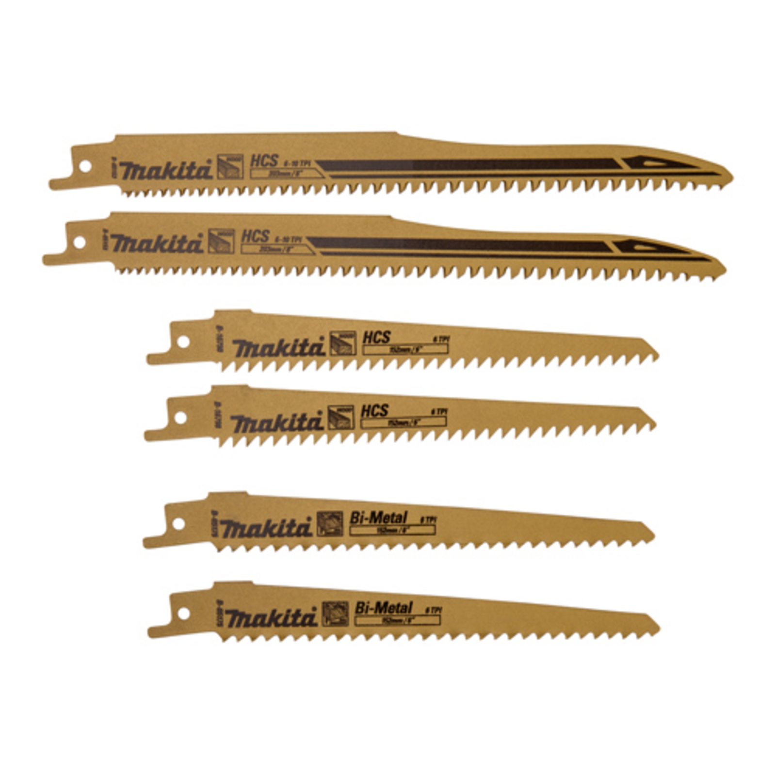 Makita Reciprocating Saw Blade Set A 6-piece Length 150 200mm