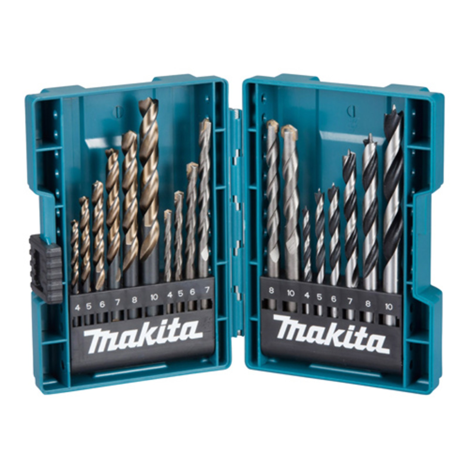 Makita Metal Masonry Wood Drill Bit Set B-49432 Blue 18-piece
