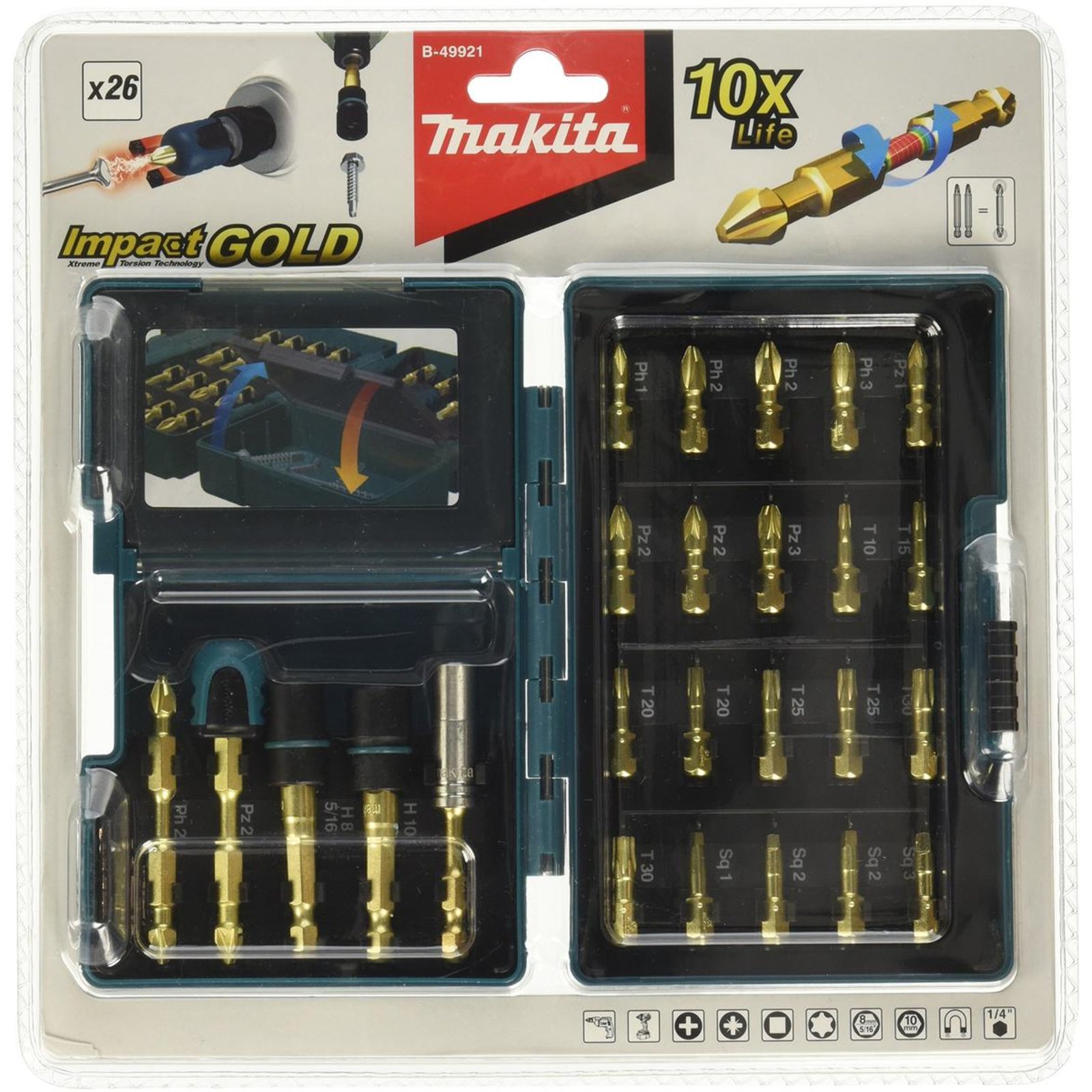 Makita Impact gold Screwdriver Bit Set
