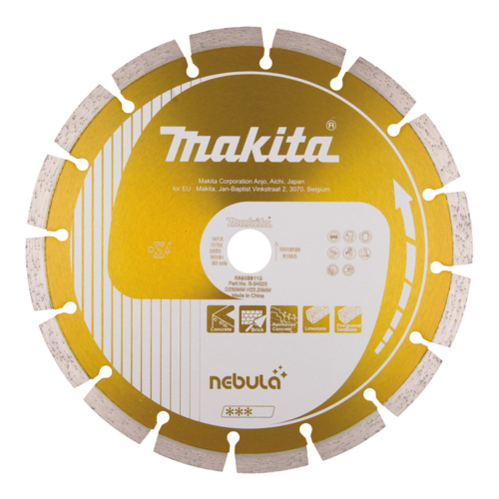 Makita Nebula Diamond Cutting Disc for Concrete Limestone Reinforced Concrete Bricks
