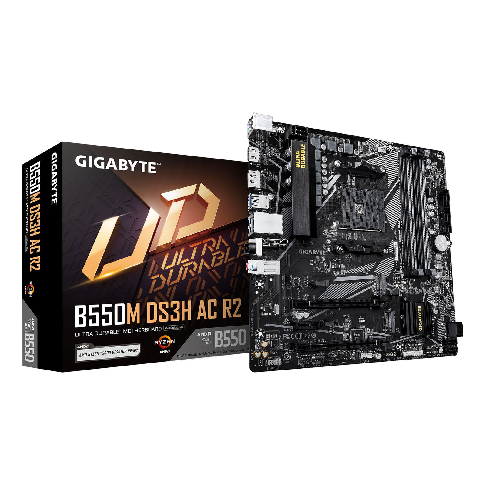 Gigabyte Motherboard Micro ATX Socket AM4 AMD B550 Chipset USB 3.2 Gen 1 Gigabit LAN Wi-Fi Bluetooth