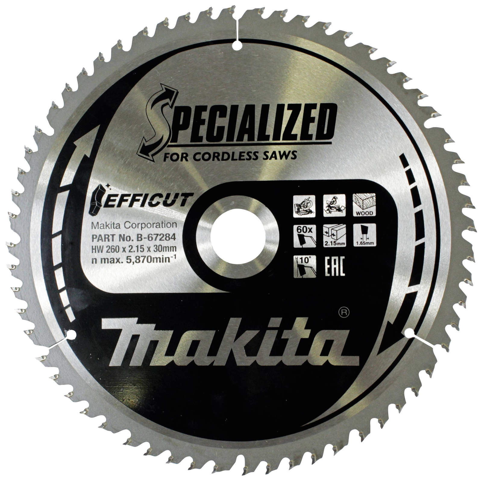 makita B-67284 EFFICUT Circular Saw Blade 1 Pc.