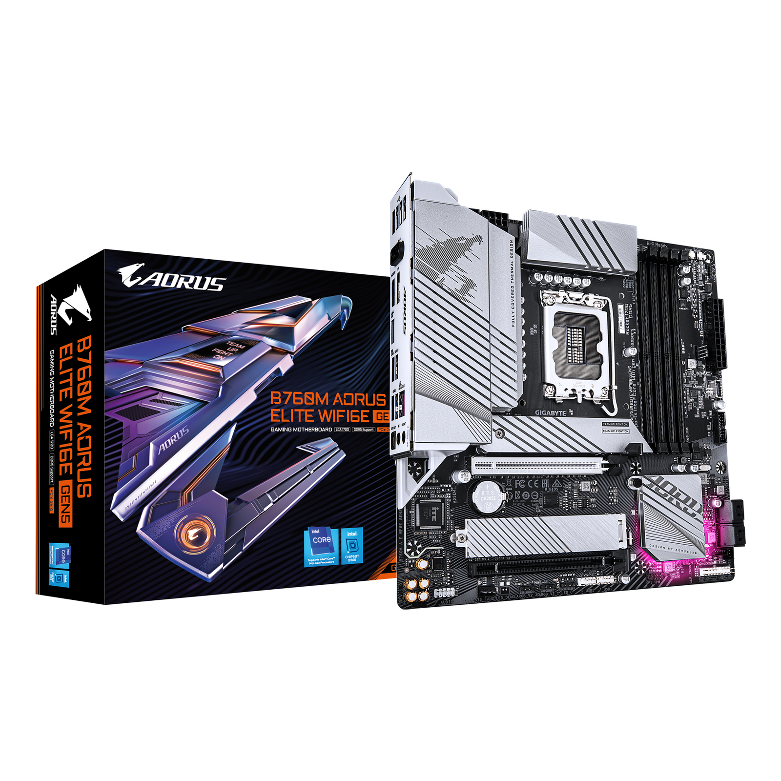 Gigabyte AORUS B760M ELITE WIFI6E GEN5 Motherboard Micro ATX LGA1700 Socket B760 Chipset USB-C 3.2