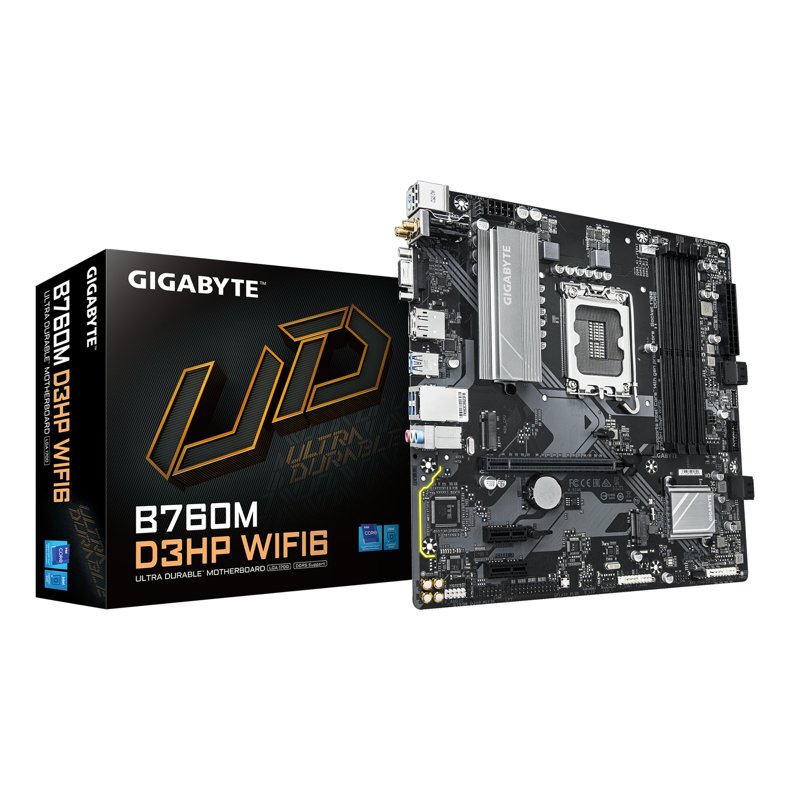 Gigabyte B760M D3HP WIFI6 Motherboard Socket (PC) Intel LGA 1700 Form Factor (details) Micro-ATX