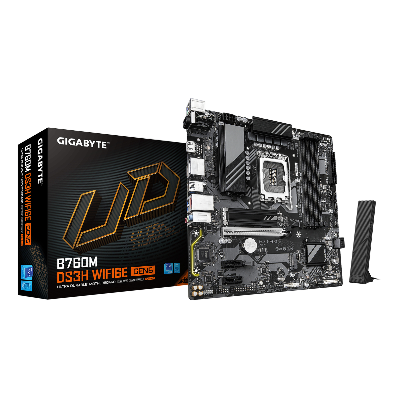 Gigabyte B760M DS3H WiFi6e GEN5 B760 S1700 MATX DDR5 Motherboard Intel Socket 1700 (Core I)