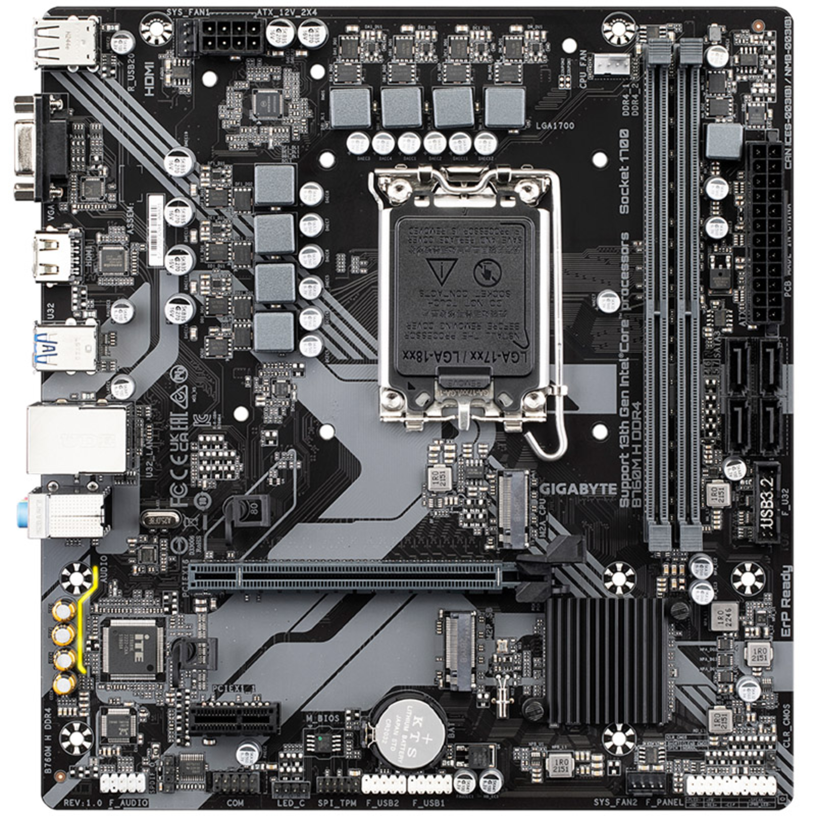 GIGABYTE B760M H DDR4 1.0 Motherboard Micro ATX LGA1700-Socke