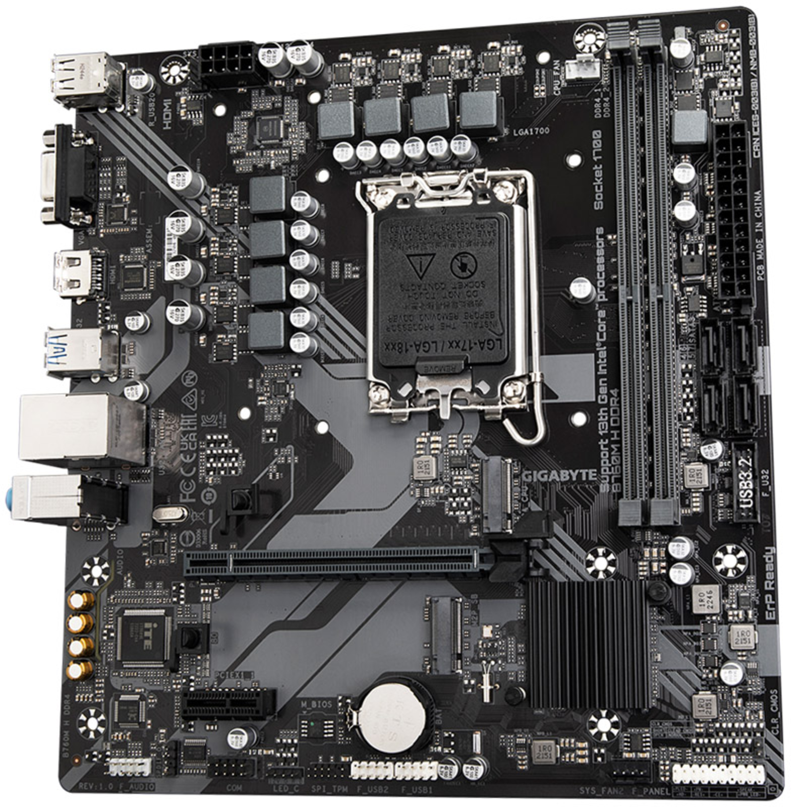 GIGABYTE B760M H DDR4 1.0 Motherboard Micro ATX LGA1700-Socke
