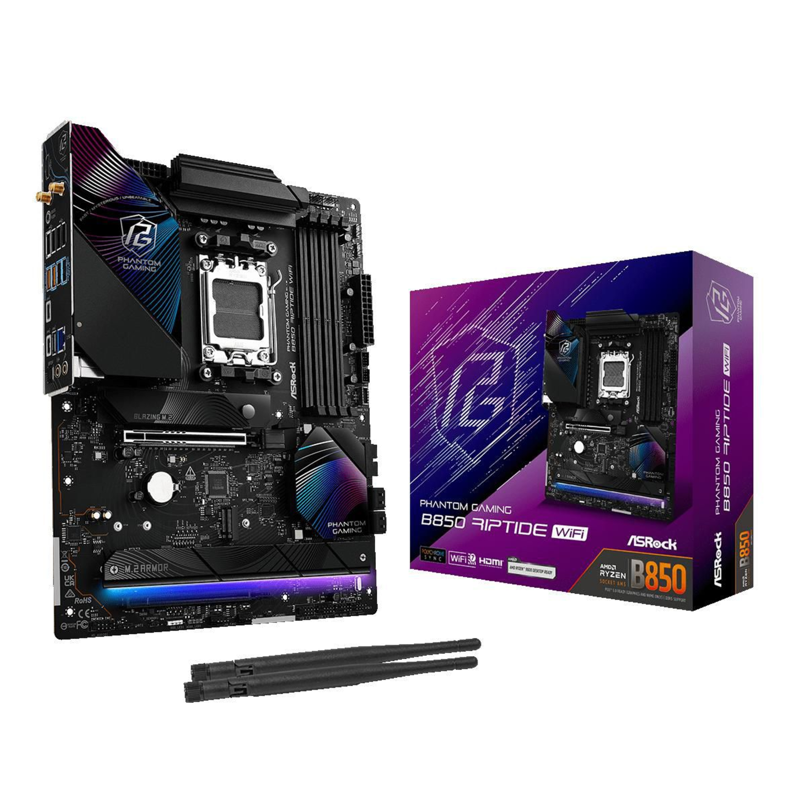 ASRock MB Sc AM5 B850 Riptide WiFi AMD B850 4xDDR5 1xHDMI WiFi ATX