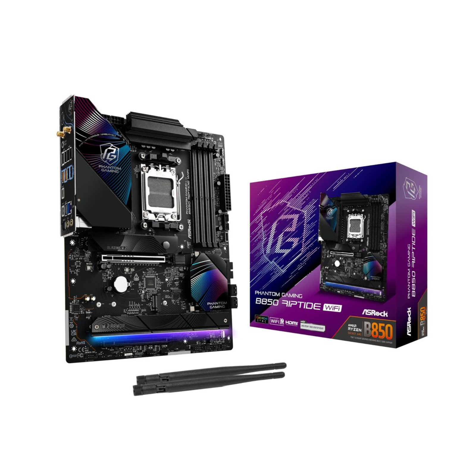 ASRock MB Sc AM5 B850 Riptide WiFi AMD B850 4xDDR5 1xHDMI WiFi ATX