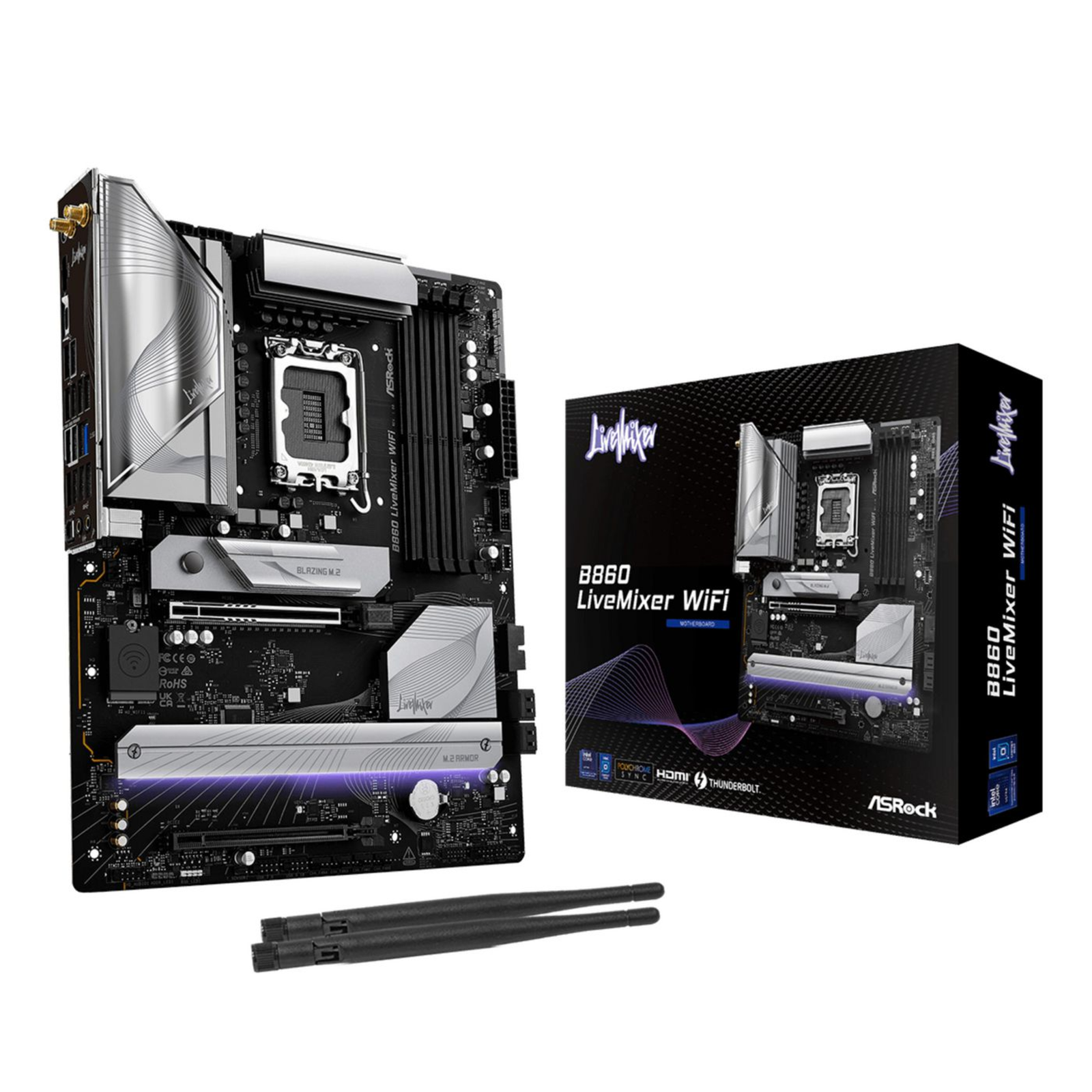 ASRock MB Sc LGA1851 B860 LiveMixer WiFi Intel B860 4xDDR5 1xThunderbolt 1xHDMI WiFi -
