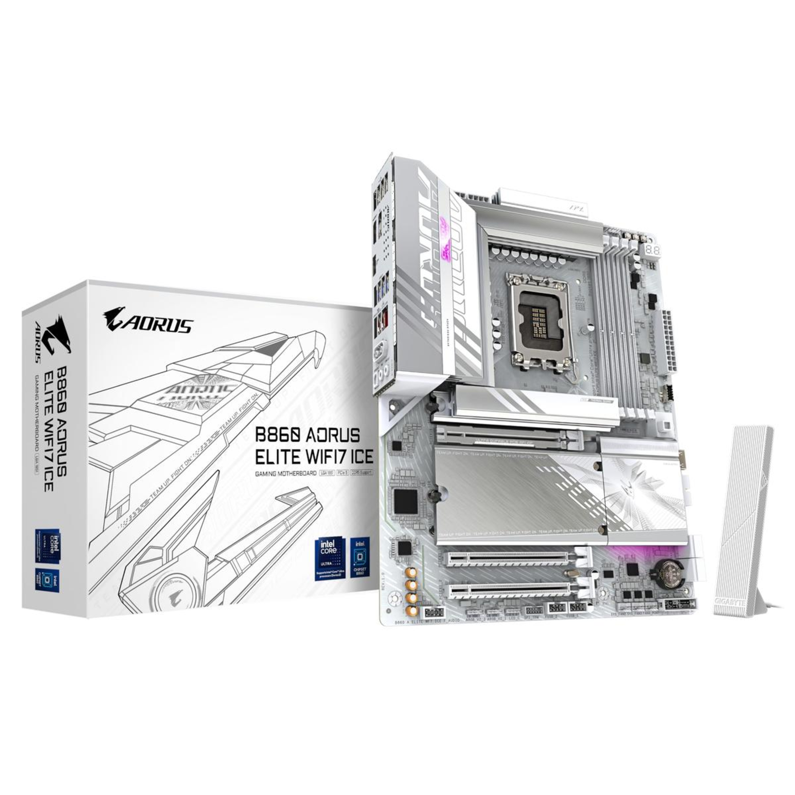 GIGABYTE MB Sc LGA1851 B860 AORUS ELITE WIFI7 ICE Intel B860 4xDDR5 1xThunderbolt 1xDP 1xHDMI -
