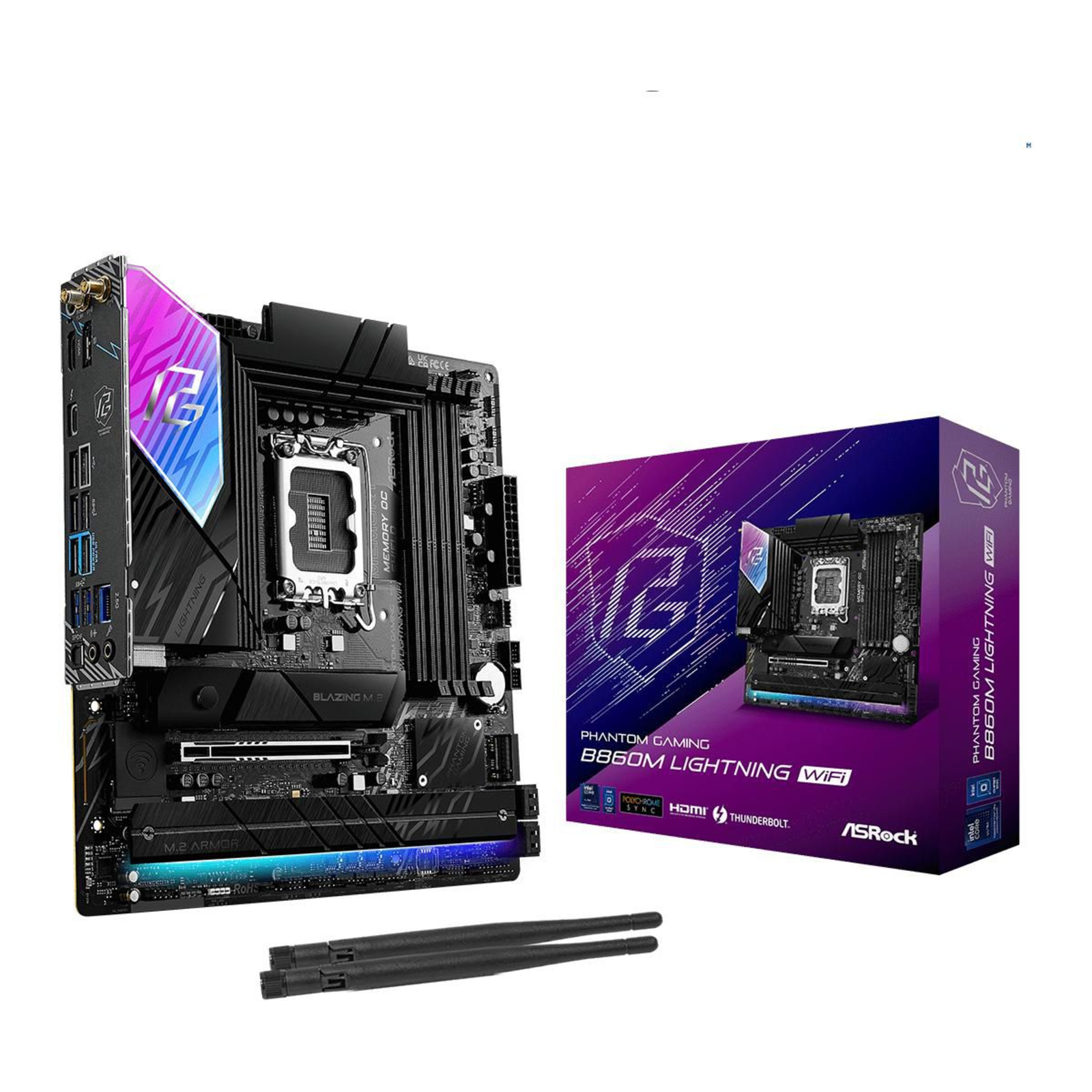 ASRock MB Sc LGA1851 B860M Lightning WiFi Intel B860 4xDDR5 1xThunderbolt 1xDP 1xHDMI