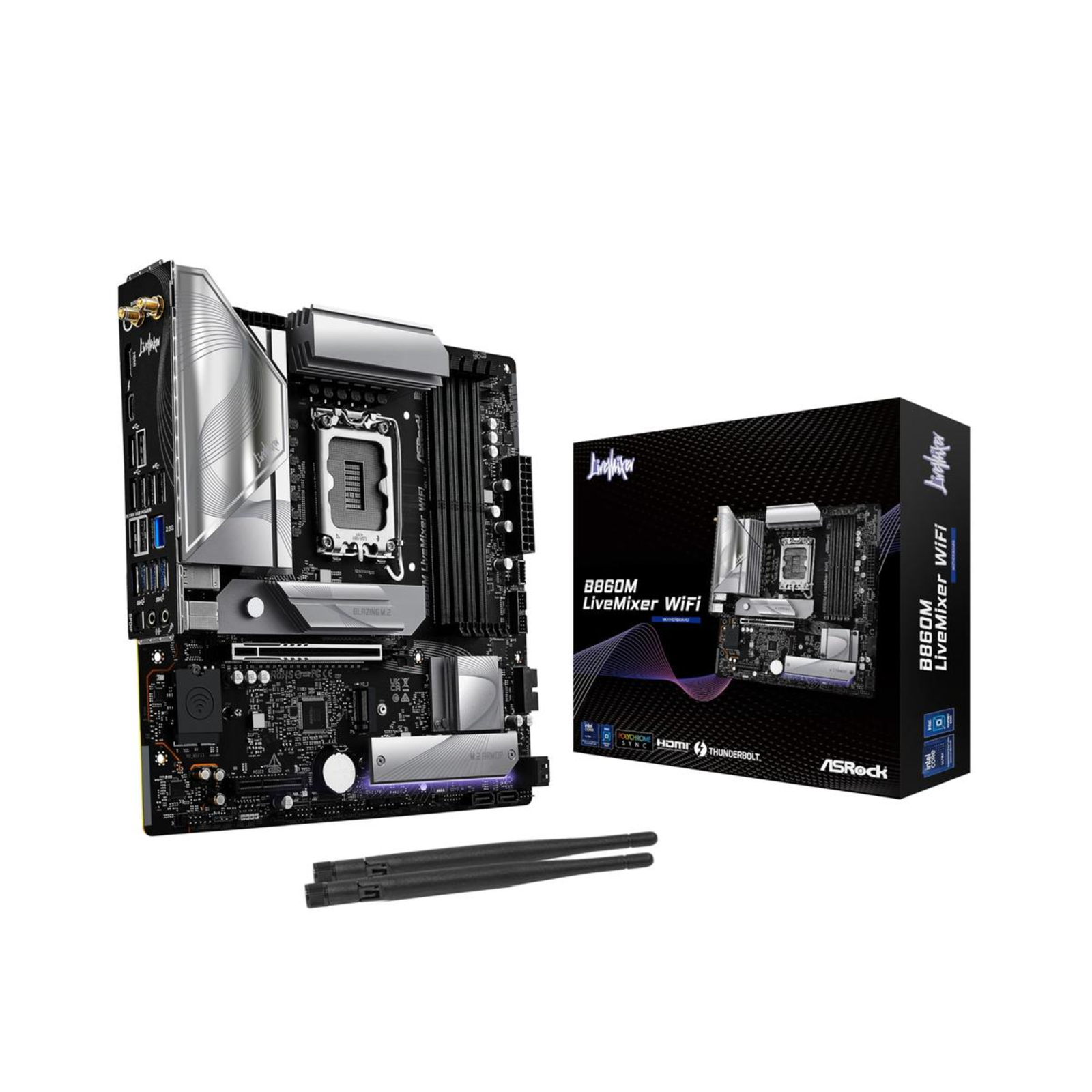ASRock MB Sc LGA1851 B860M LiveMixer WiFi Intel B860 4xDDR5 1xThunderbolt 1xHDMI WiFi MATX