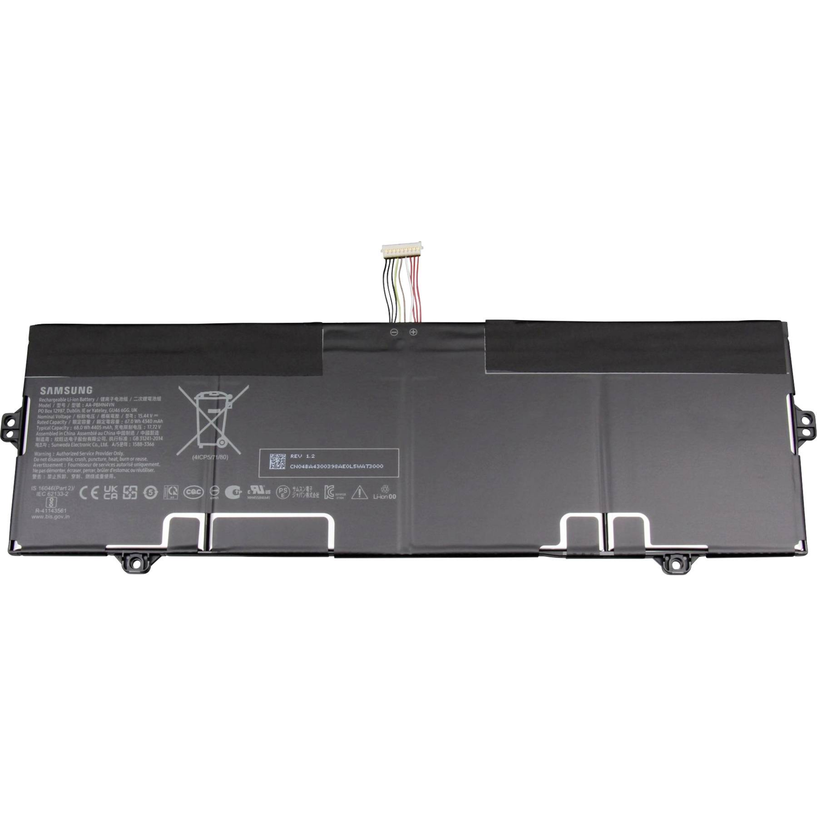 Samsung Battery 68Wh for Galaxy Book Pro Evo 15 Li-polymer 15.44V 4400mAh 68Wh