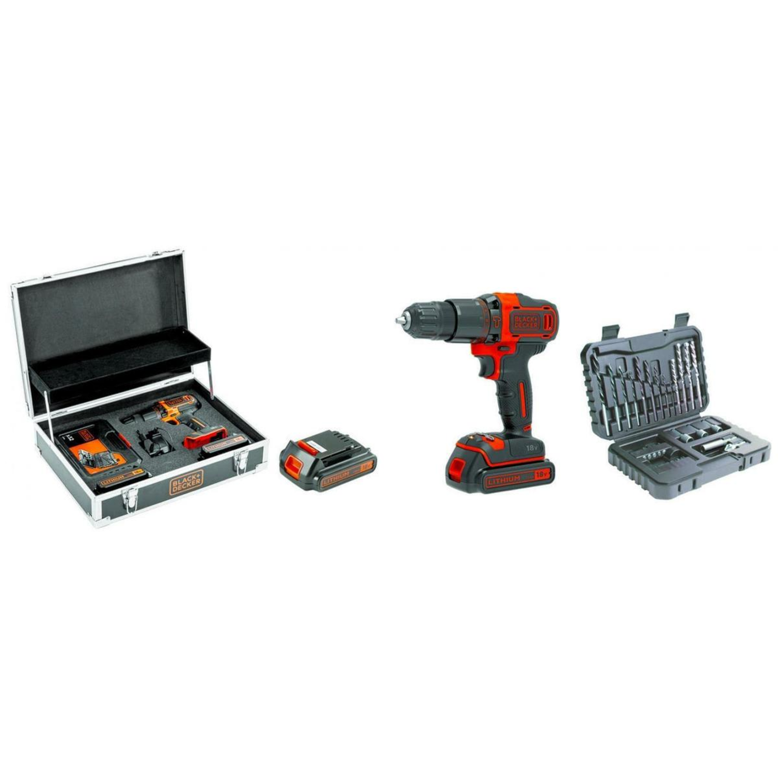 BlackundDecker Cordless Impact Drill BDCHD18B2FC 2x1.5Ah 18V