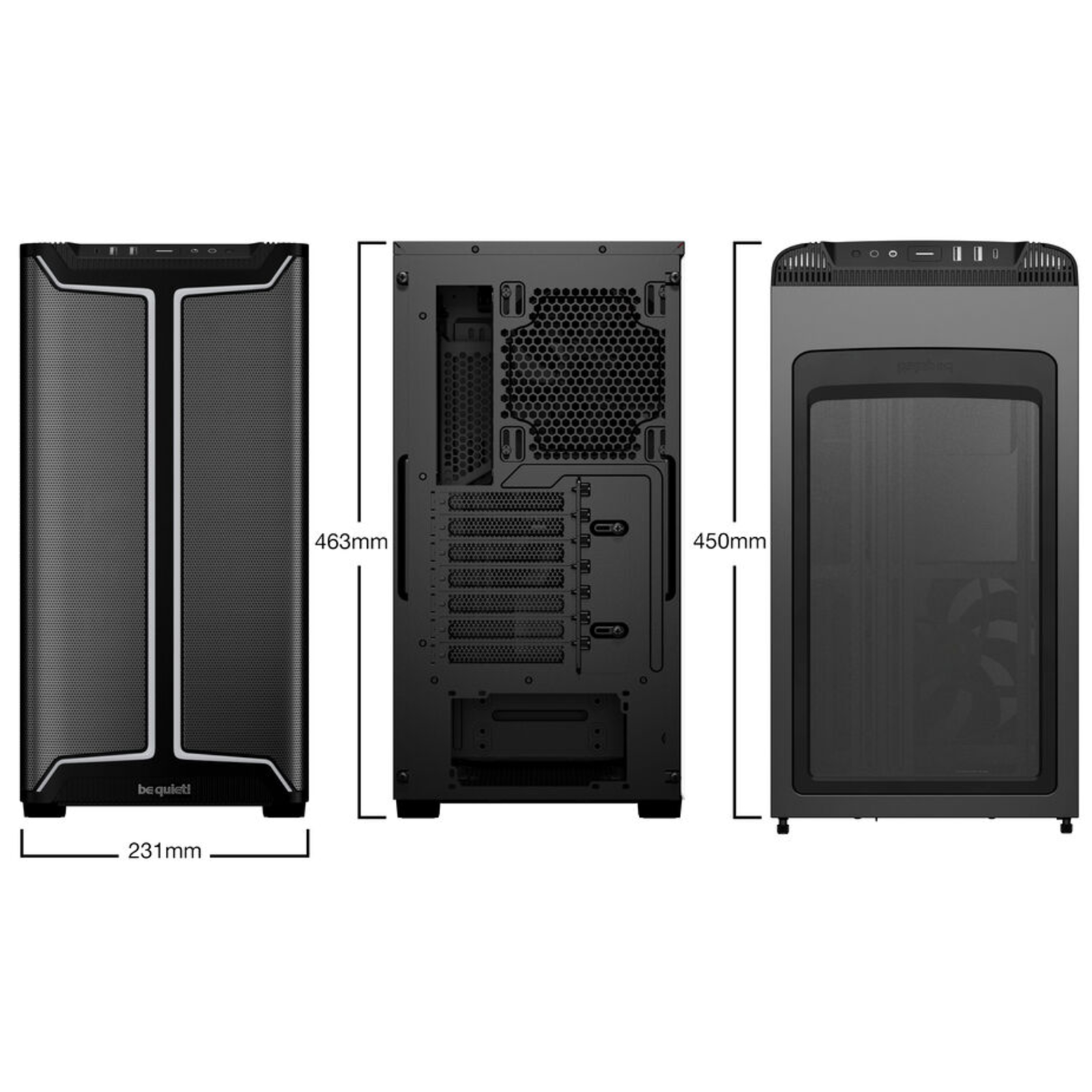 be Quiet Pure Base 501 DX RGB Mid Tower ATX Case with Glass Panel (Black)