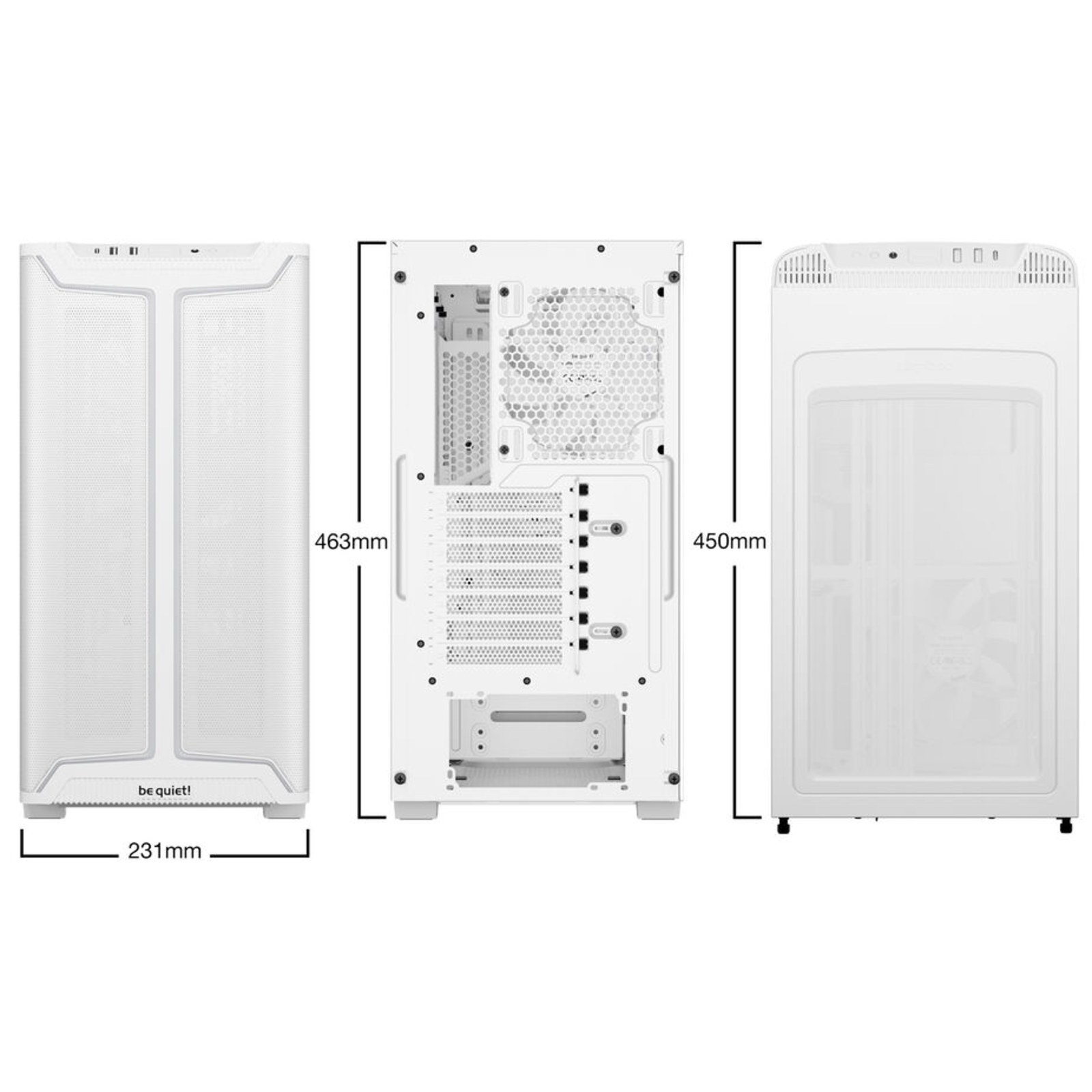 be Quiet Pure Base 501 DX RGB ATX Mid Tower Case with Glass Panel (White)