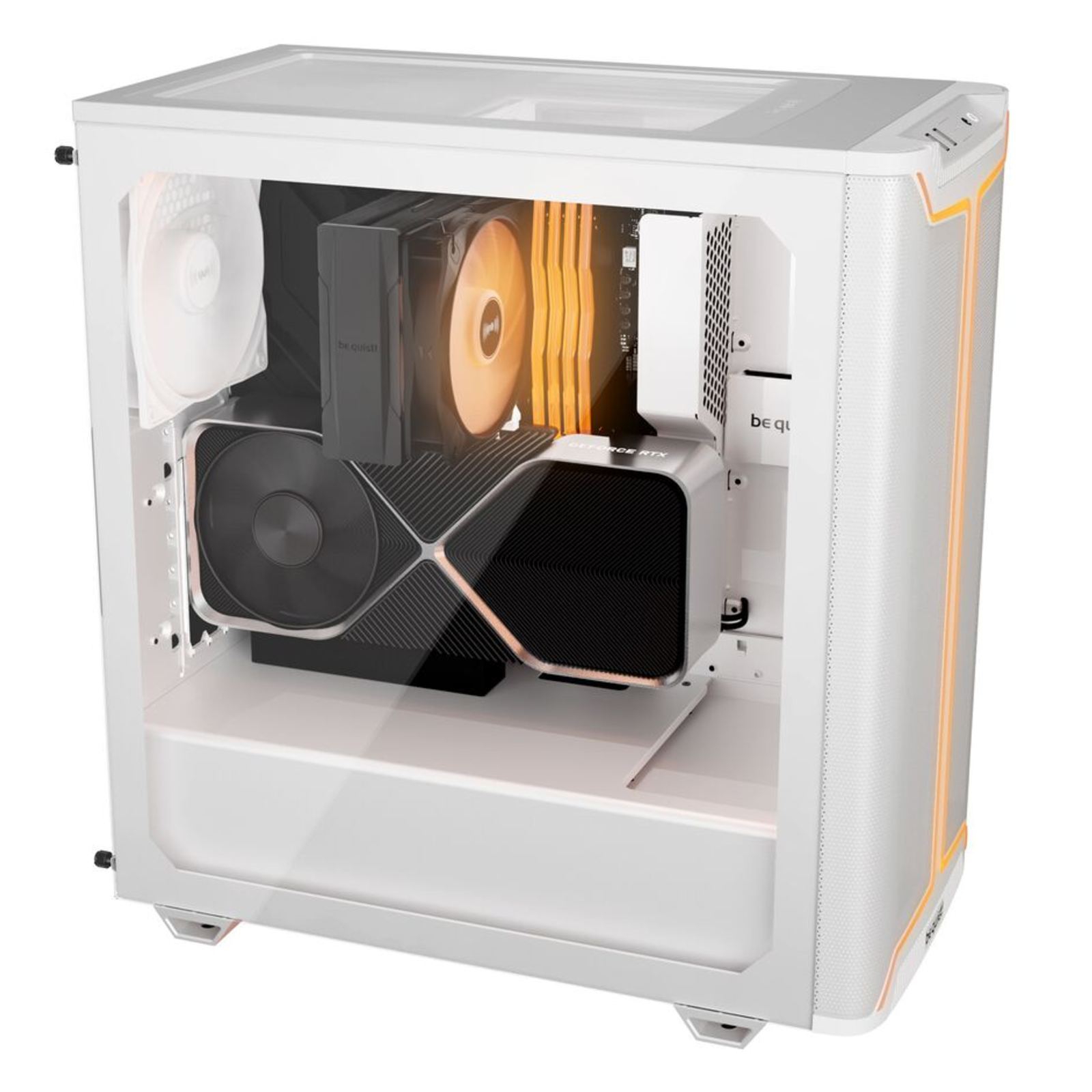 be Quiet Pure Base 501 DX RGB ATX Mid Tower Case with Glass Panel (White)