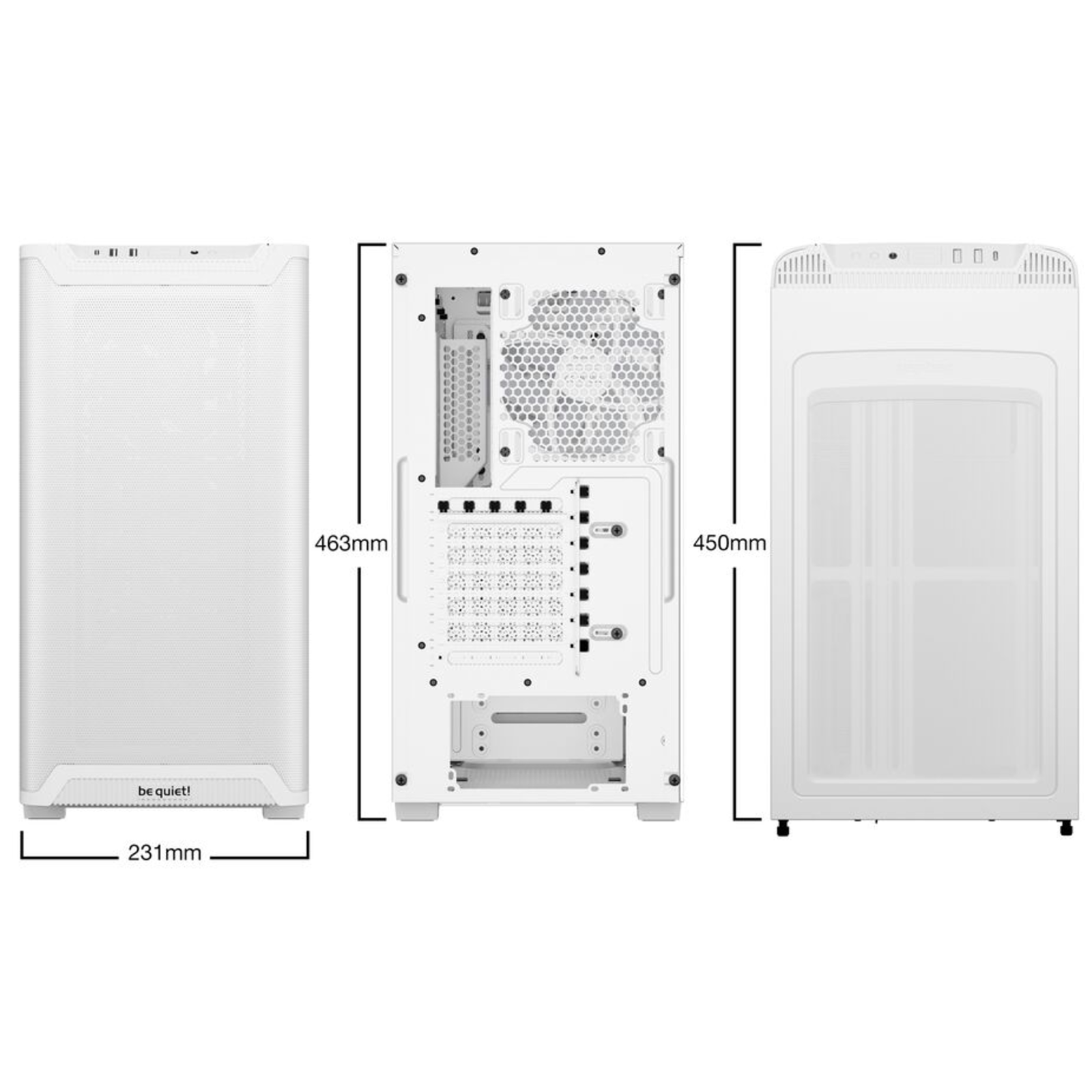 BE QUIET ATX MID-TOWER ENCLOSURE PURE BASE 501 LX RGB with GLASS PANEL (WHITE)