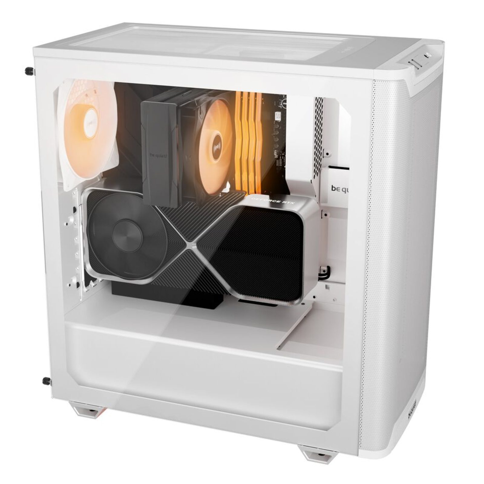 BE QUIET ATX MID-TOWER ENCLOSURE PURE BASE 501 LX RGB with GLASS PANEL (WHITE)