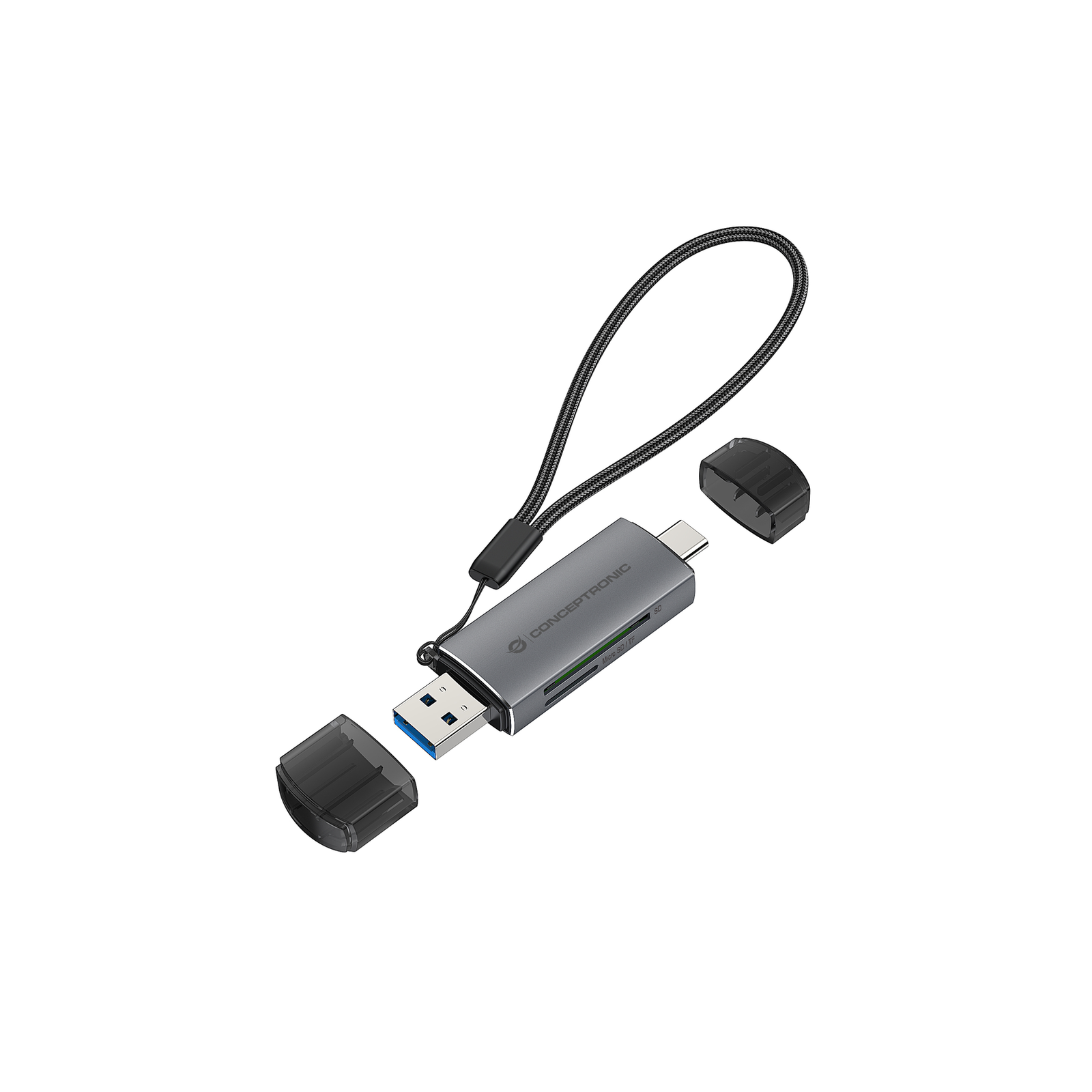 Conceptronic Card USB-C USB-A Micro SD/TF Sw Card Reader Micro SD