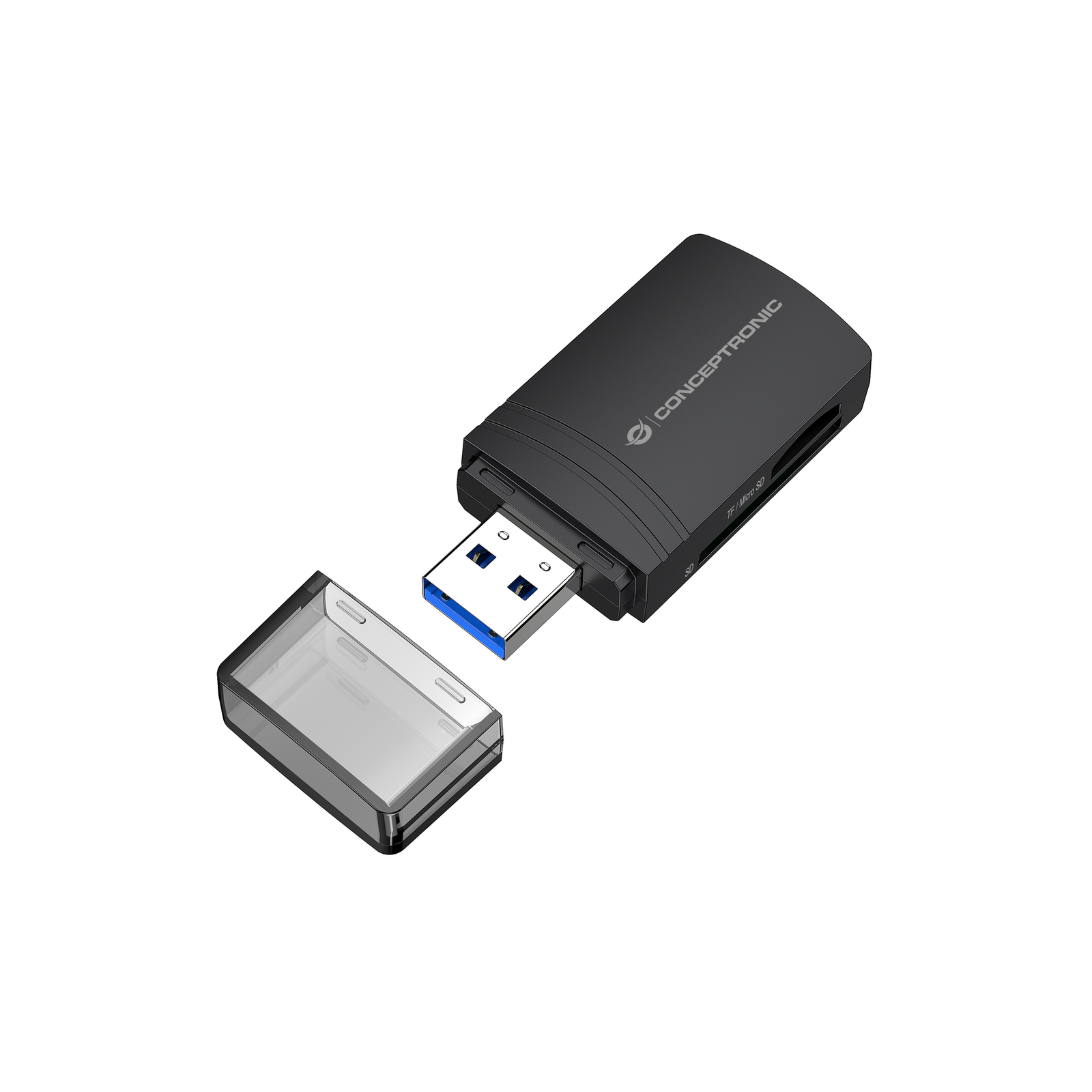 Conceptronic Card USB-A Micro SD/TF 4.0 Black Card Reader Secure Digital (SD)