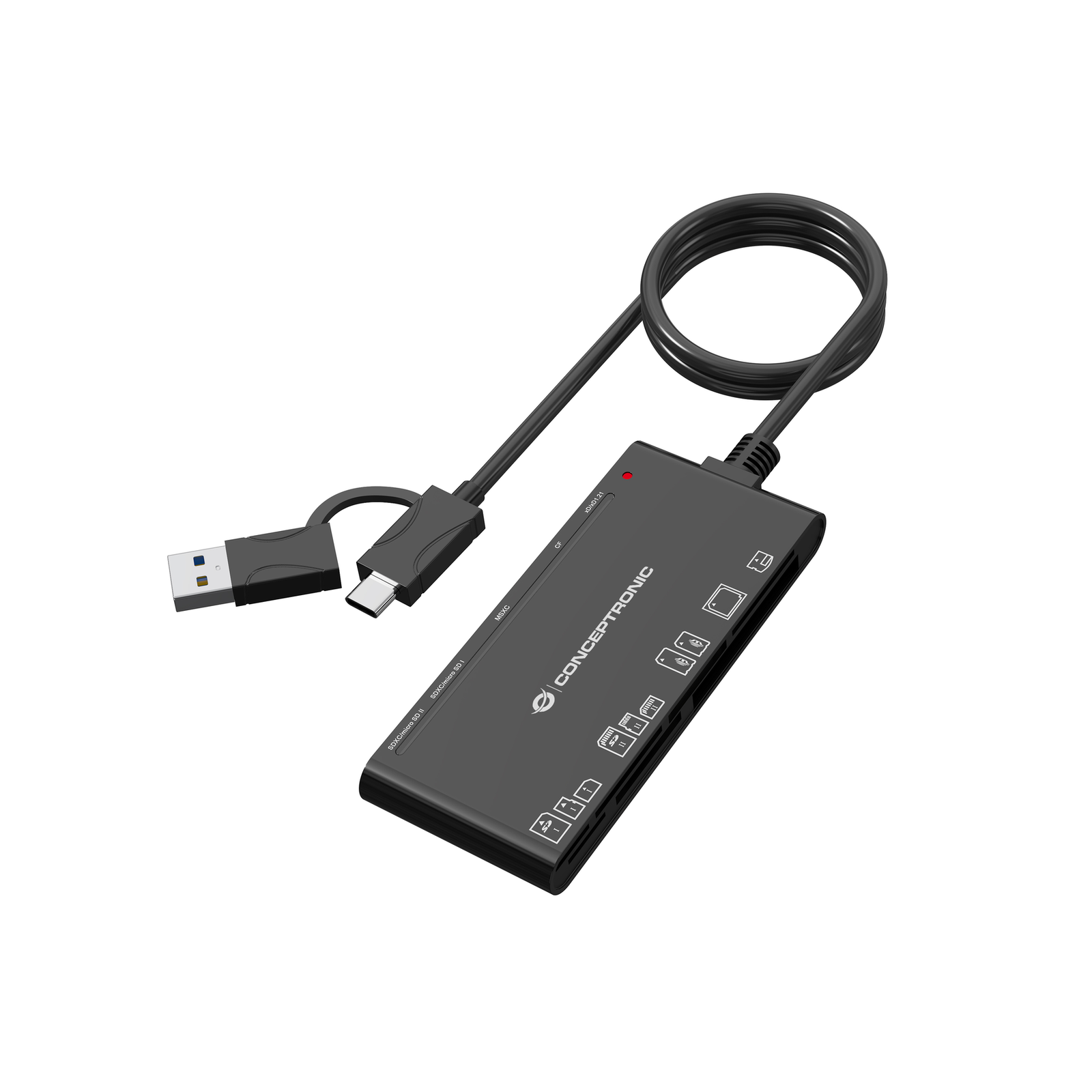 Conceptronic Card USB3.0.2xSD 2xMicroSD MS CF Card Reader CompactFlash (CF Type 1/CF+)