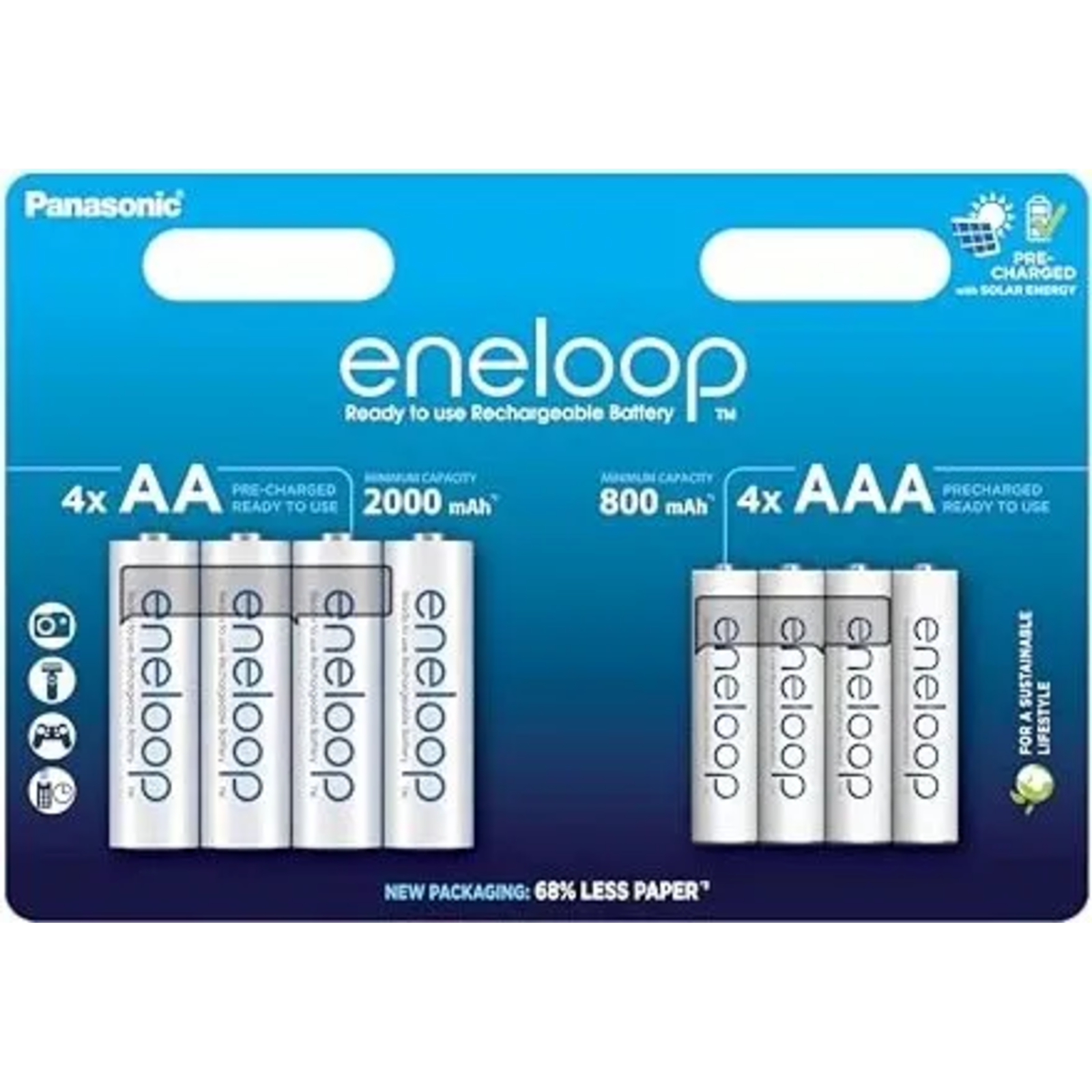 Panasonic Rechargeable Battery 4x Mignon AA+ Micro AAA BL PK 8 (52302191)
