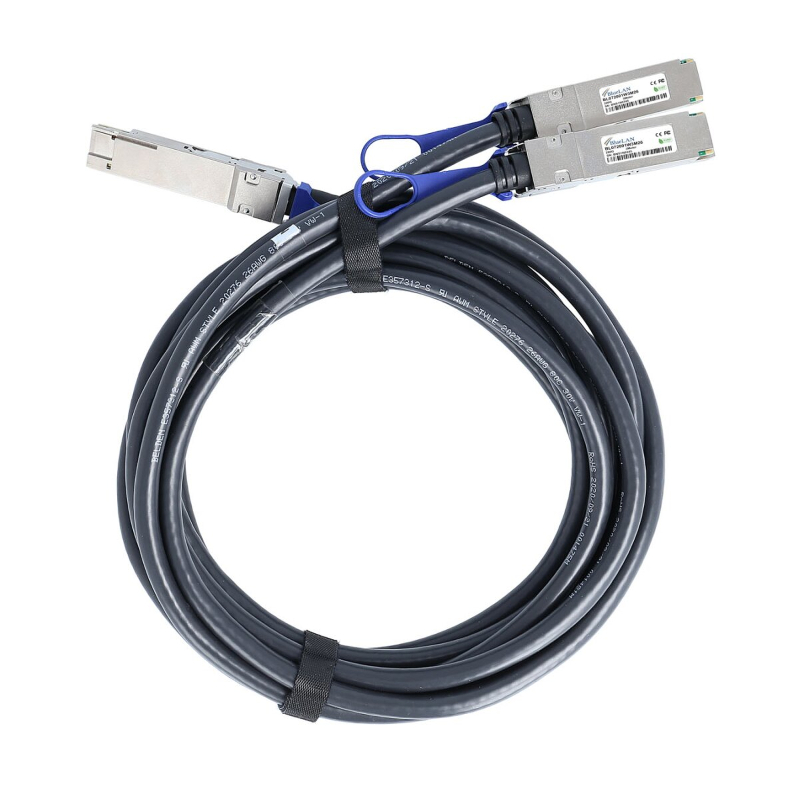 BlueLAN Direct Attach Cable Breakout QSFP56/2xQSFP56 200GBASE-CR4 2 Meters