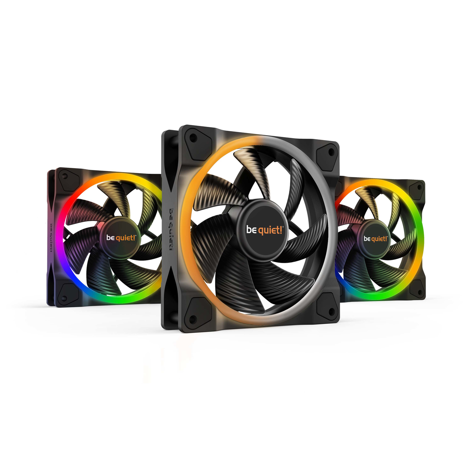 be Quiet Light Wings 120Mm Argb Pwm Fan Black 3 Pack