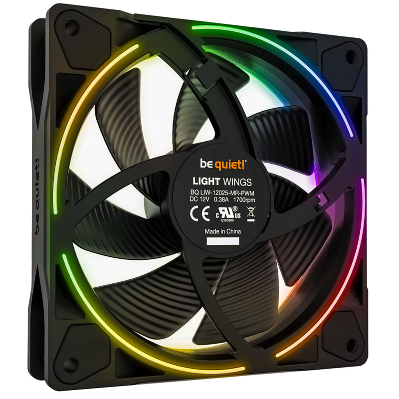 be Quiet Light Wings 120Mm Argb Pwm Fan Black 3 Pack