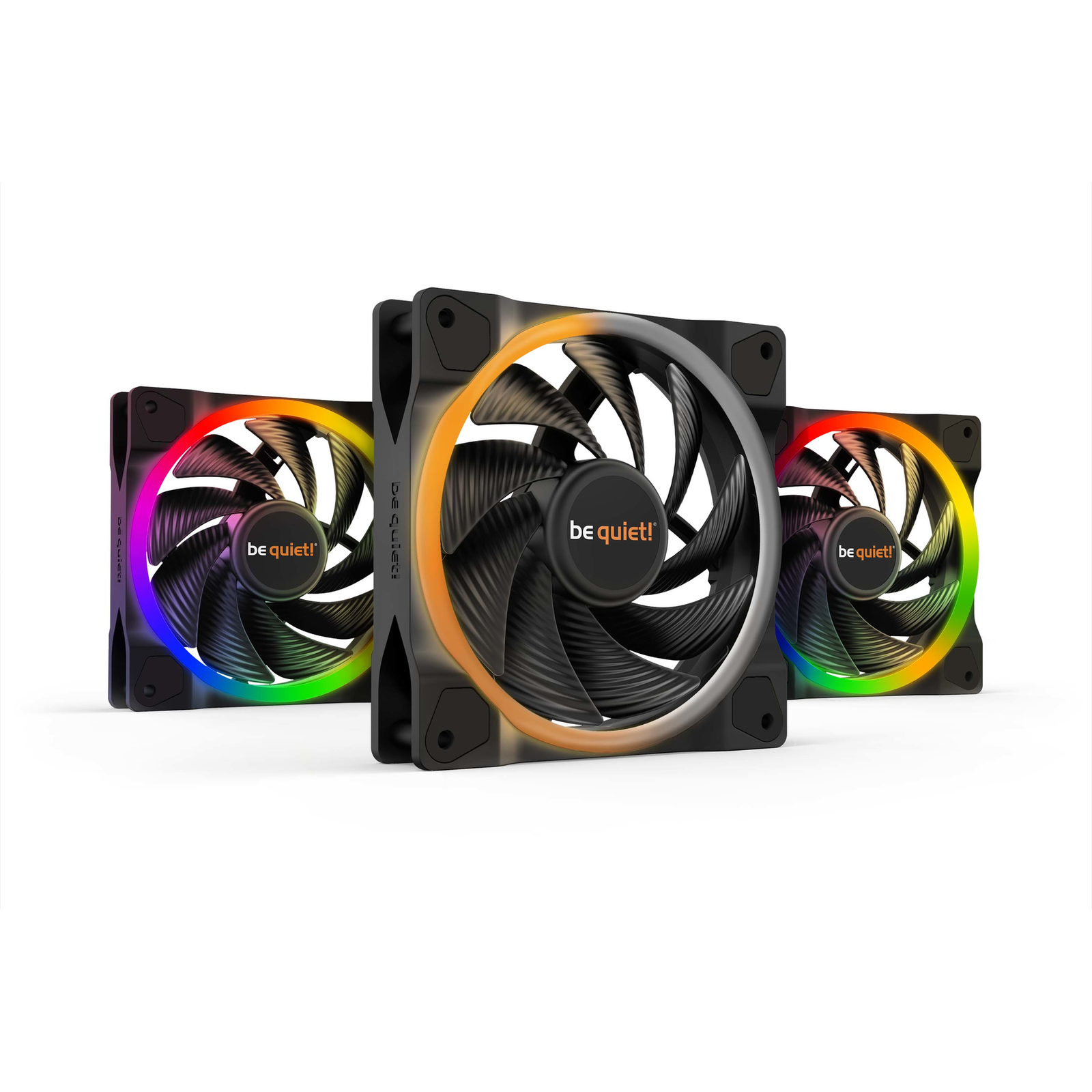 be Quiet Light Wings 120Mm Argb Pwm High Speed Fan Black 3 Pack