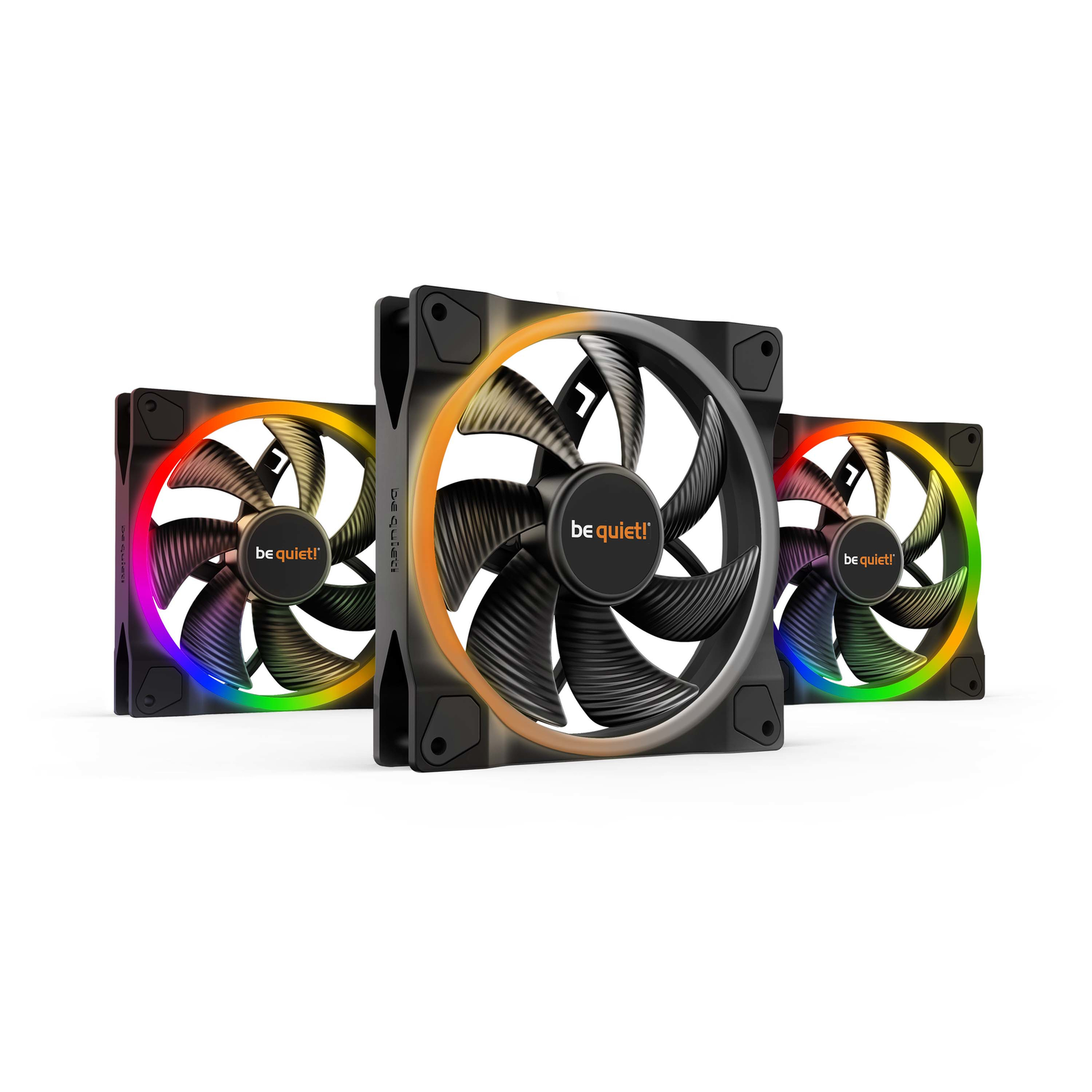 be Quiet Light Wings 140Mm Argb Pwm Fan Black 3 Pack
