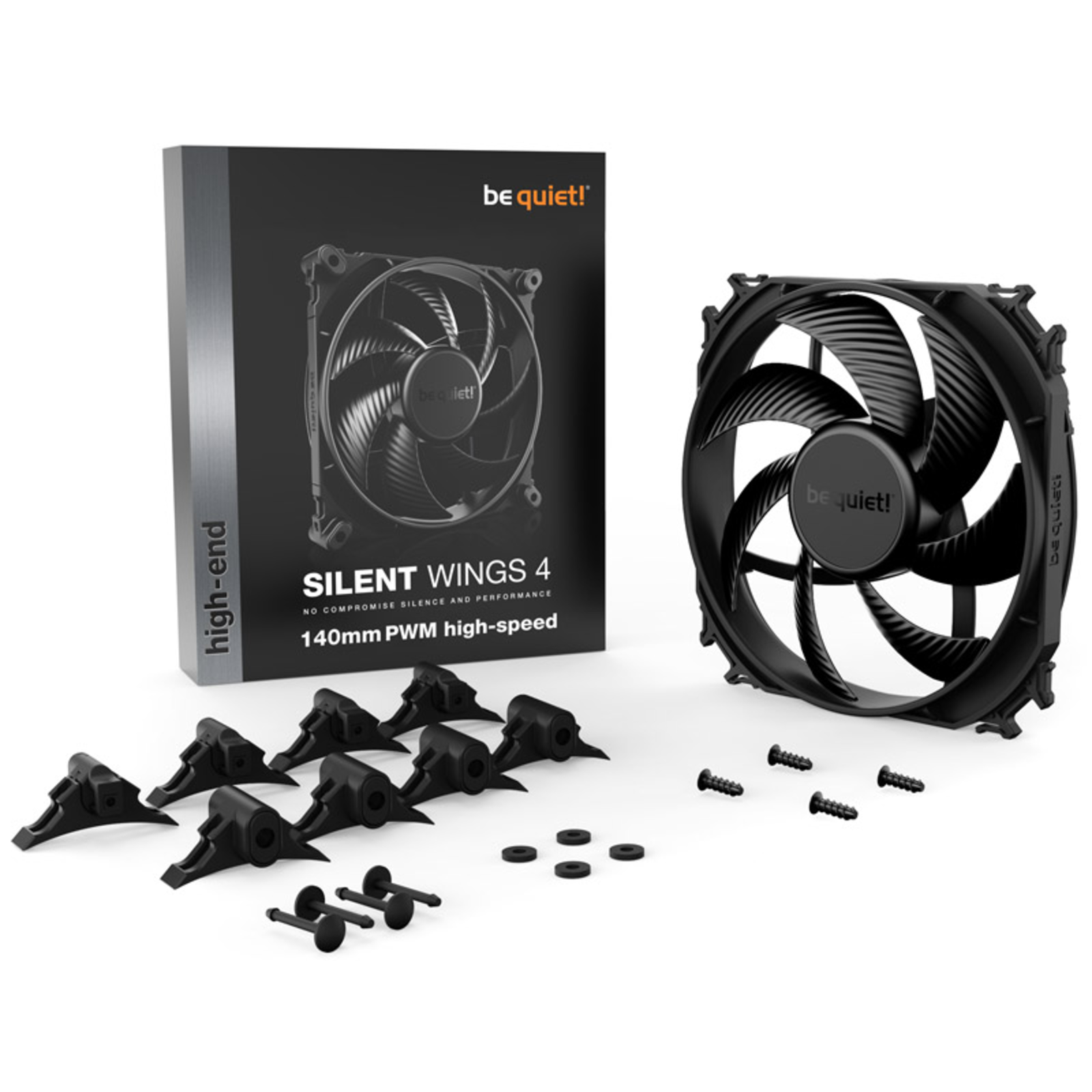 be Quiet Silent Wings 4 Fan 1-Pack Black 140 Mm