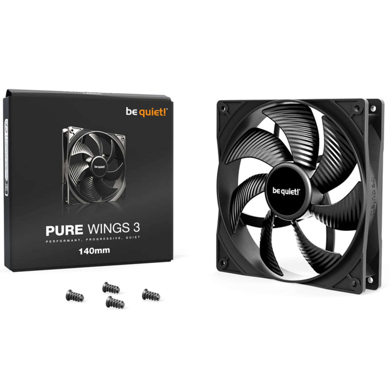 be Quiet Pure Wings 3 Fan 1-Pack Black 140 Mm