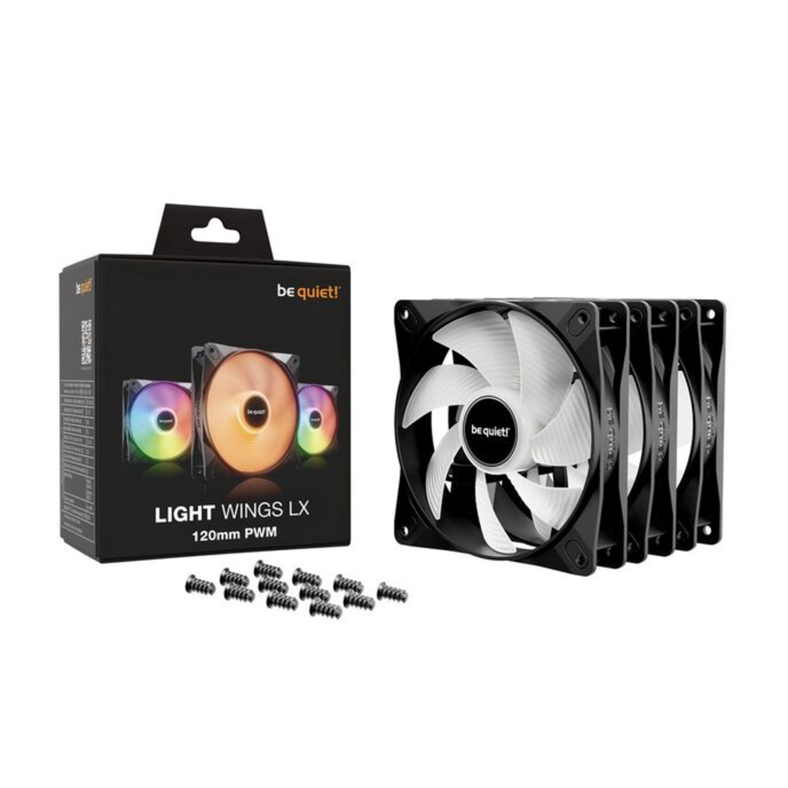 be Quiet LIGHT WINGS LX 120mm PWM Triple Pack Gehusefan