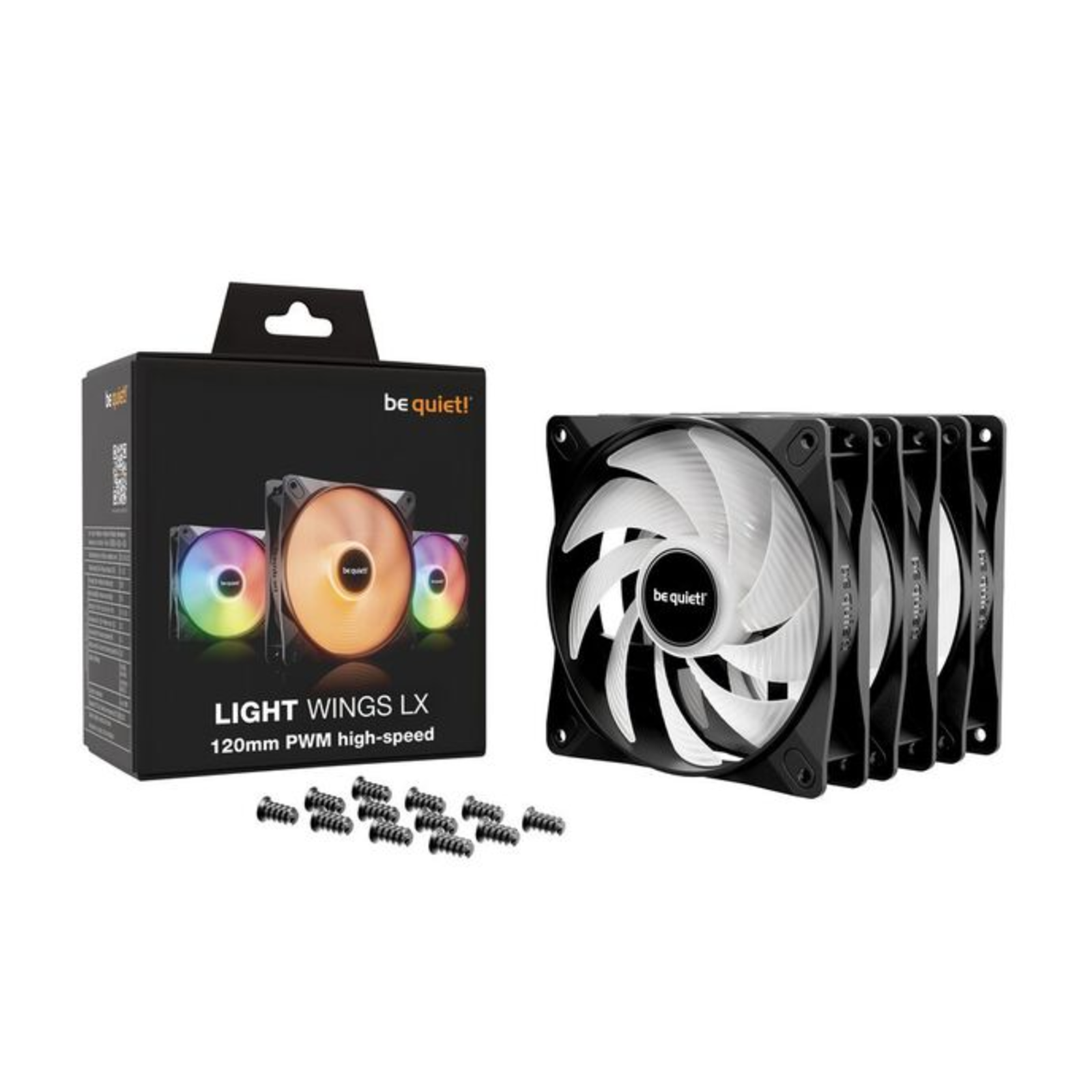 be Quiet LIGHT WINGS LX 120mm PWM High-speed Triple Pack Housing Fan