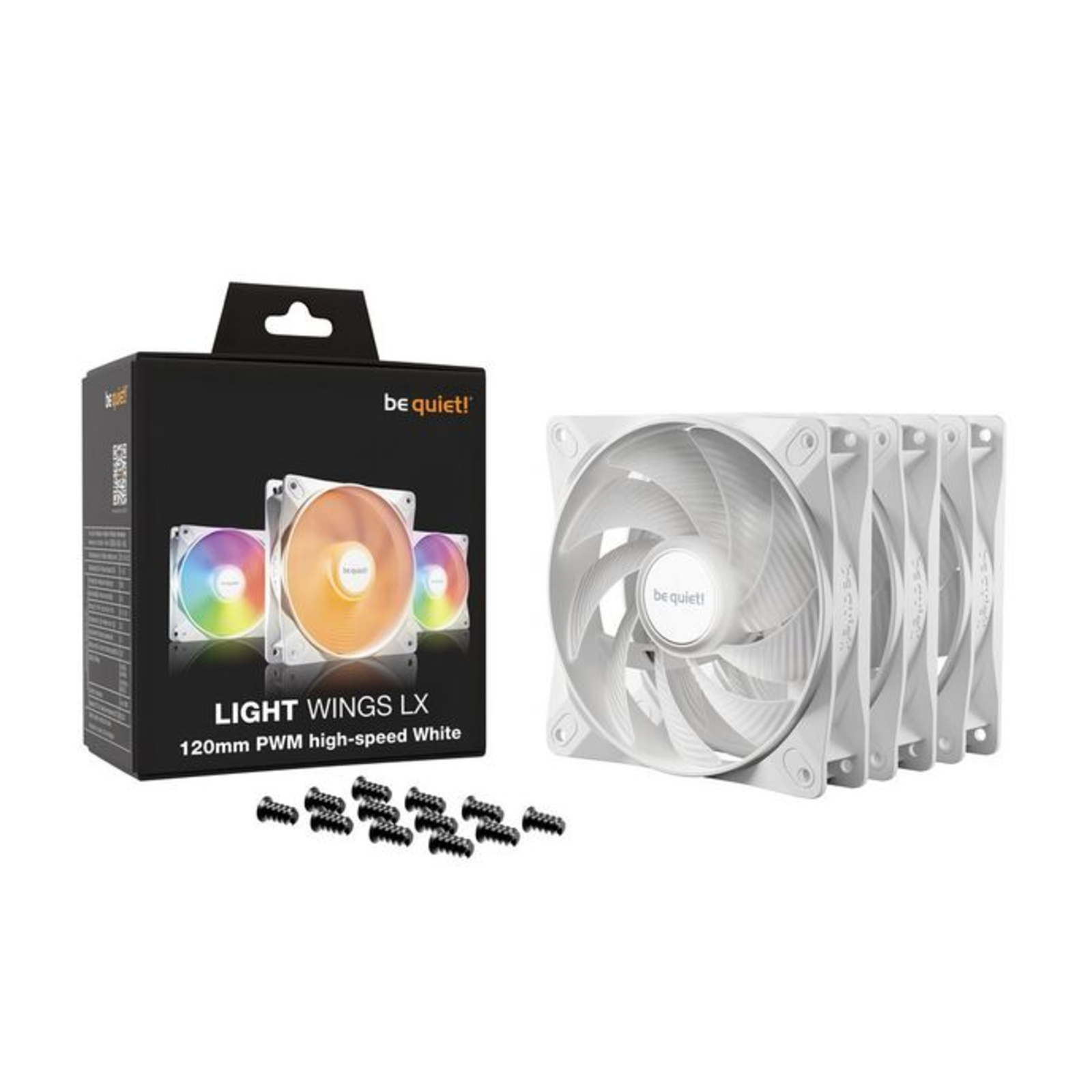 be Quiet Fan 120mm Light Wings LX PWM H. Speed 3x White