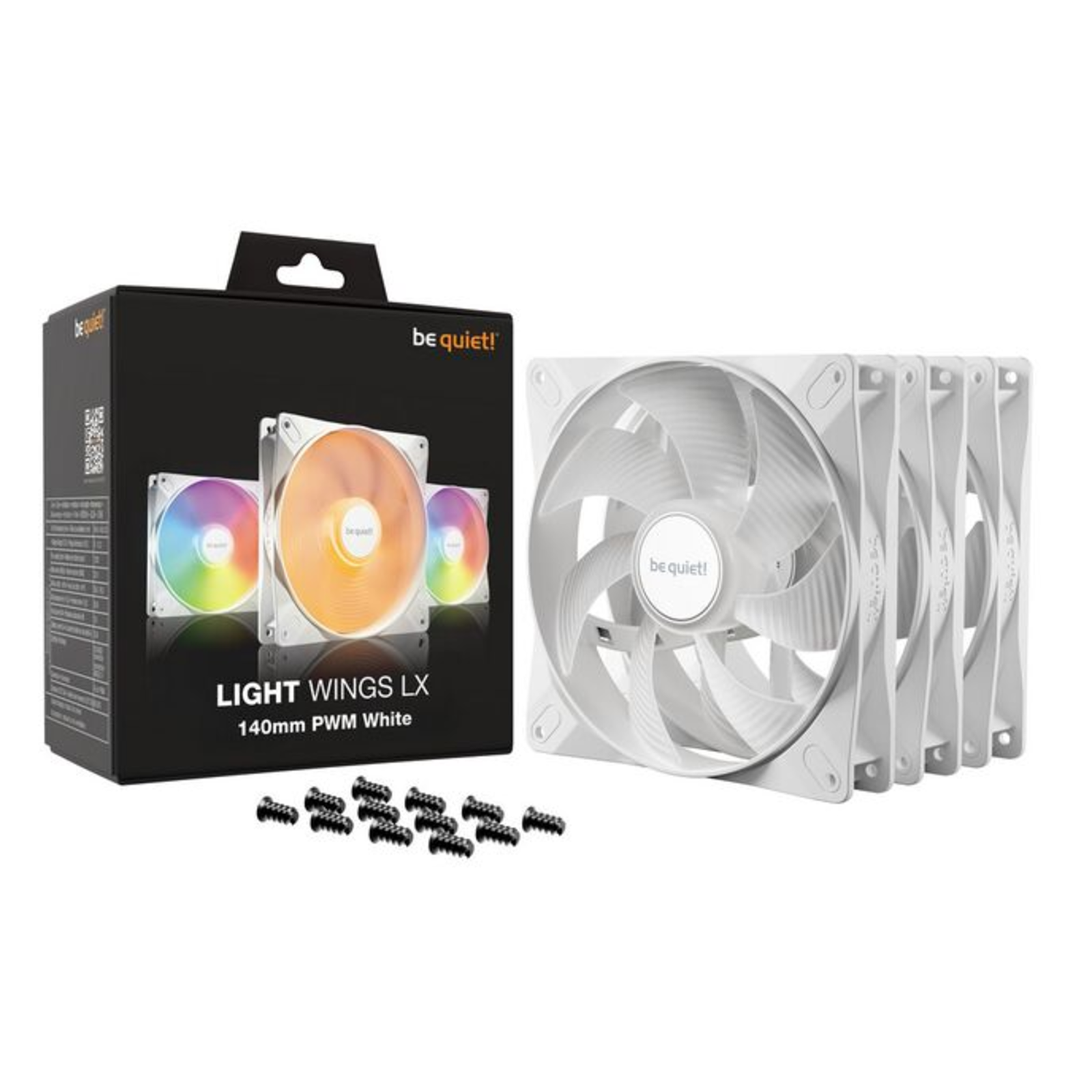 be Quiet 140mm Light Wings LX PWM Triple White Fan